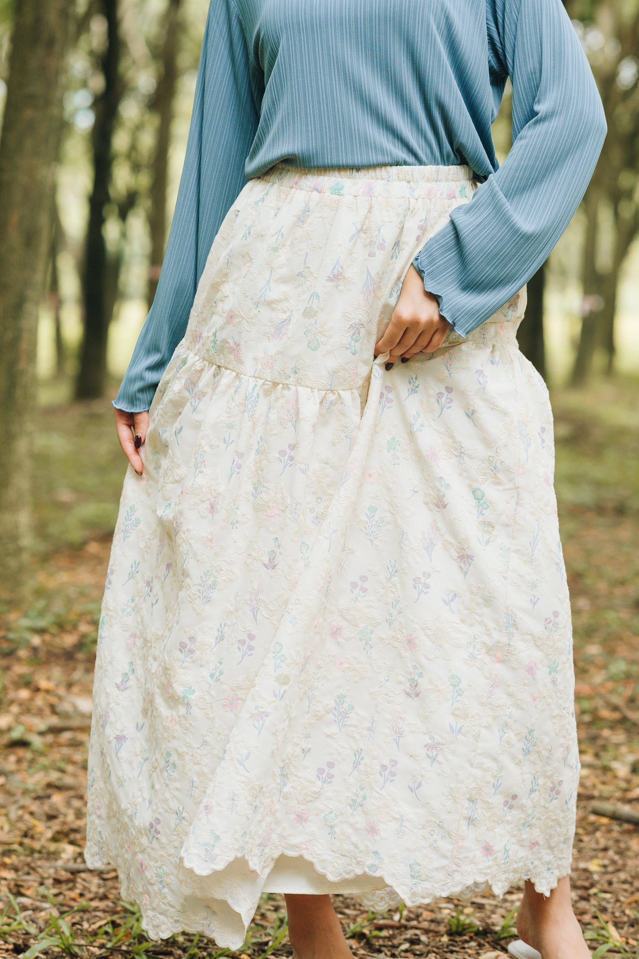 Faye Cotton Eyelet Skirt