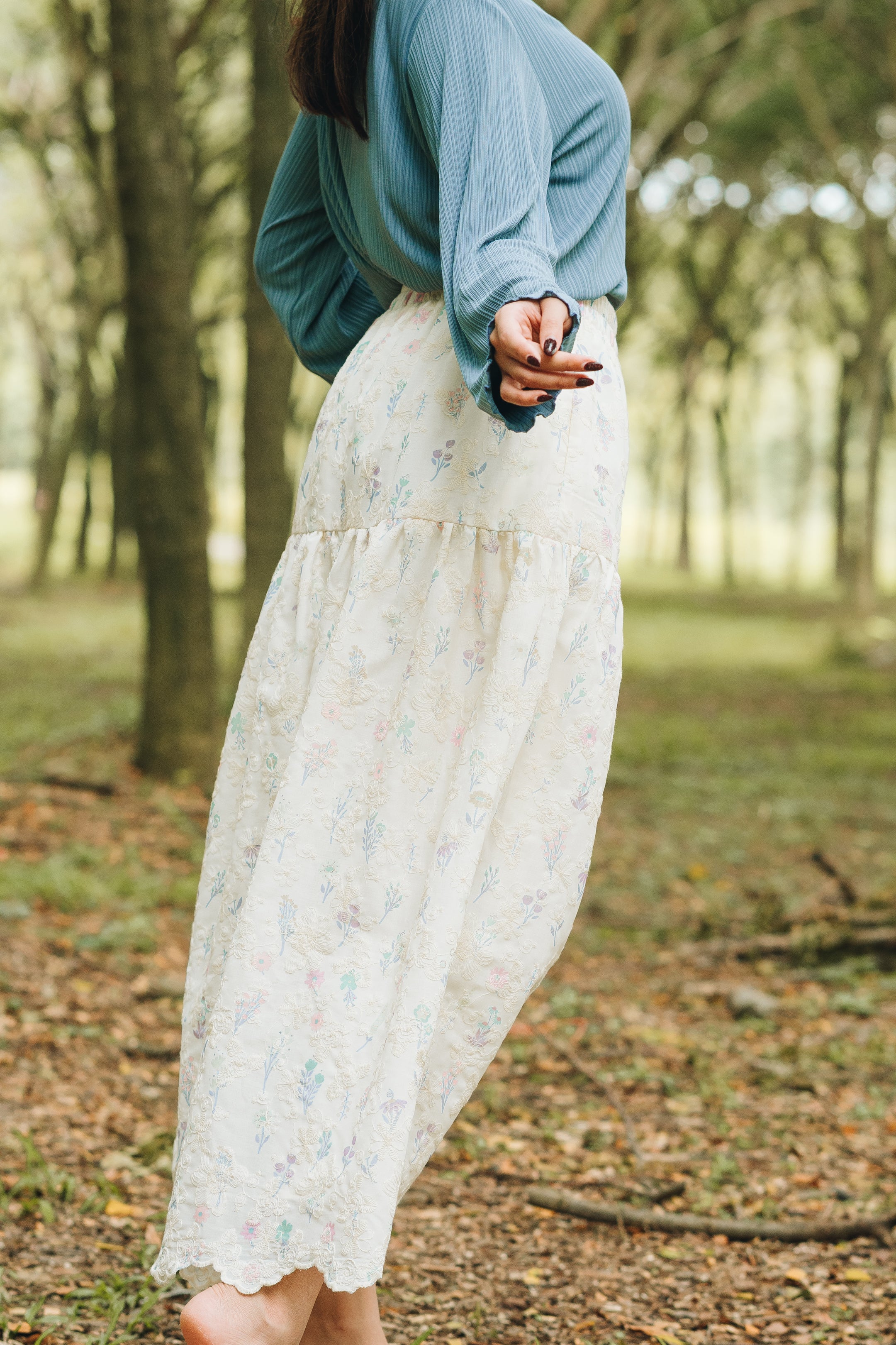 Faye Cotton Eyelet Skirt