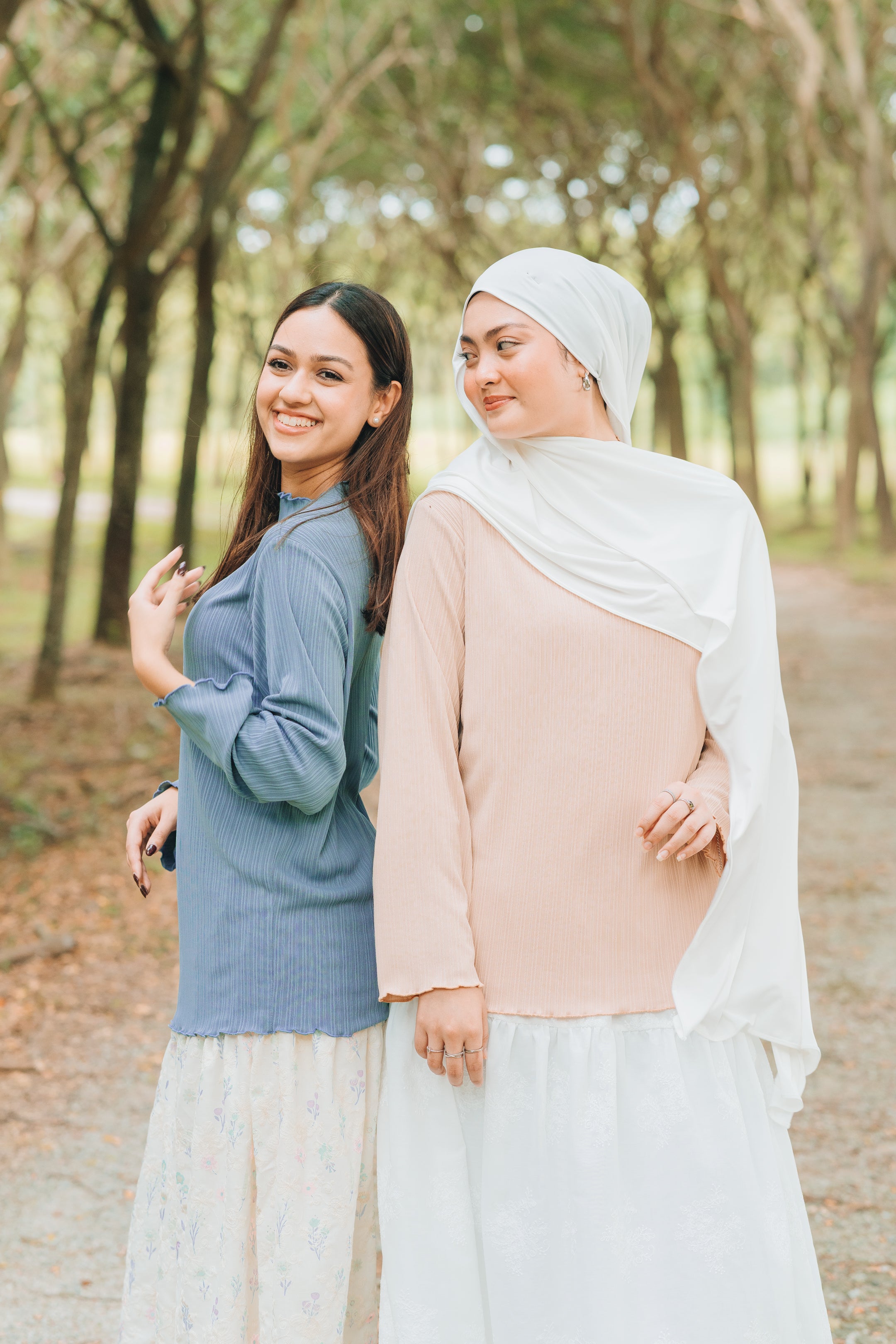 Lily Ribbed Top in Dusty Blue
