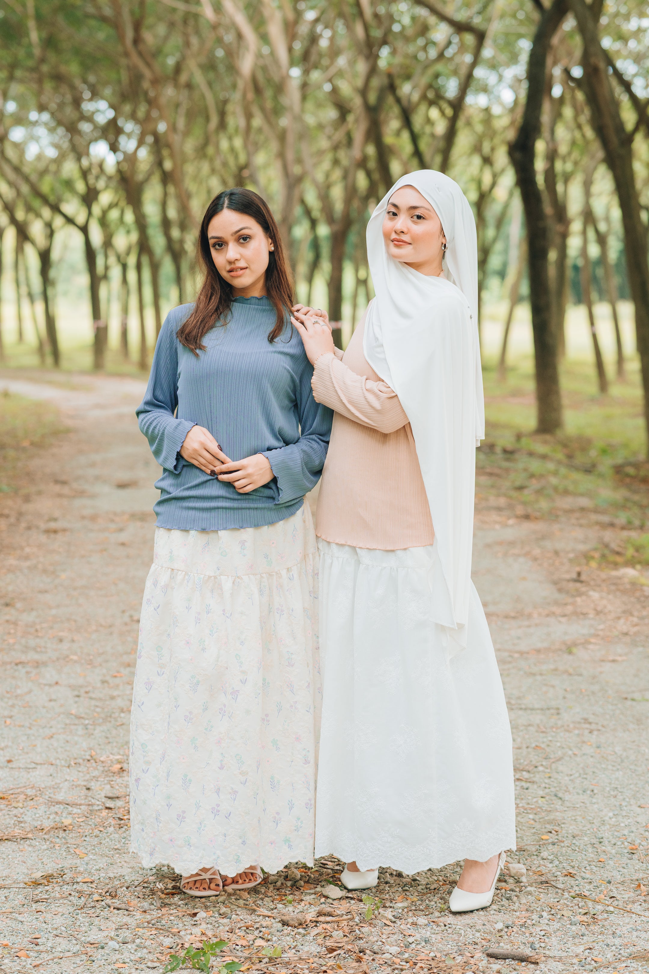 Lily Ribbed Top in Dusty Blue