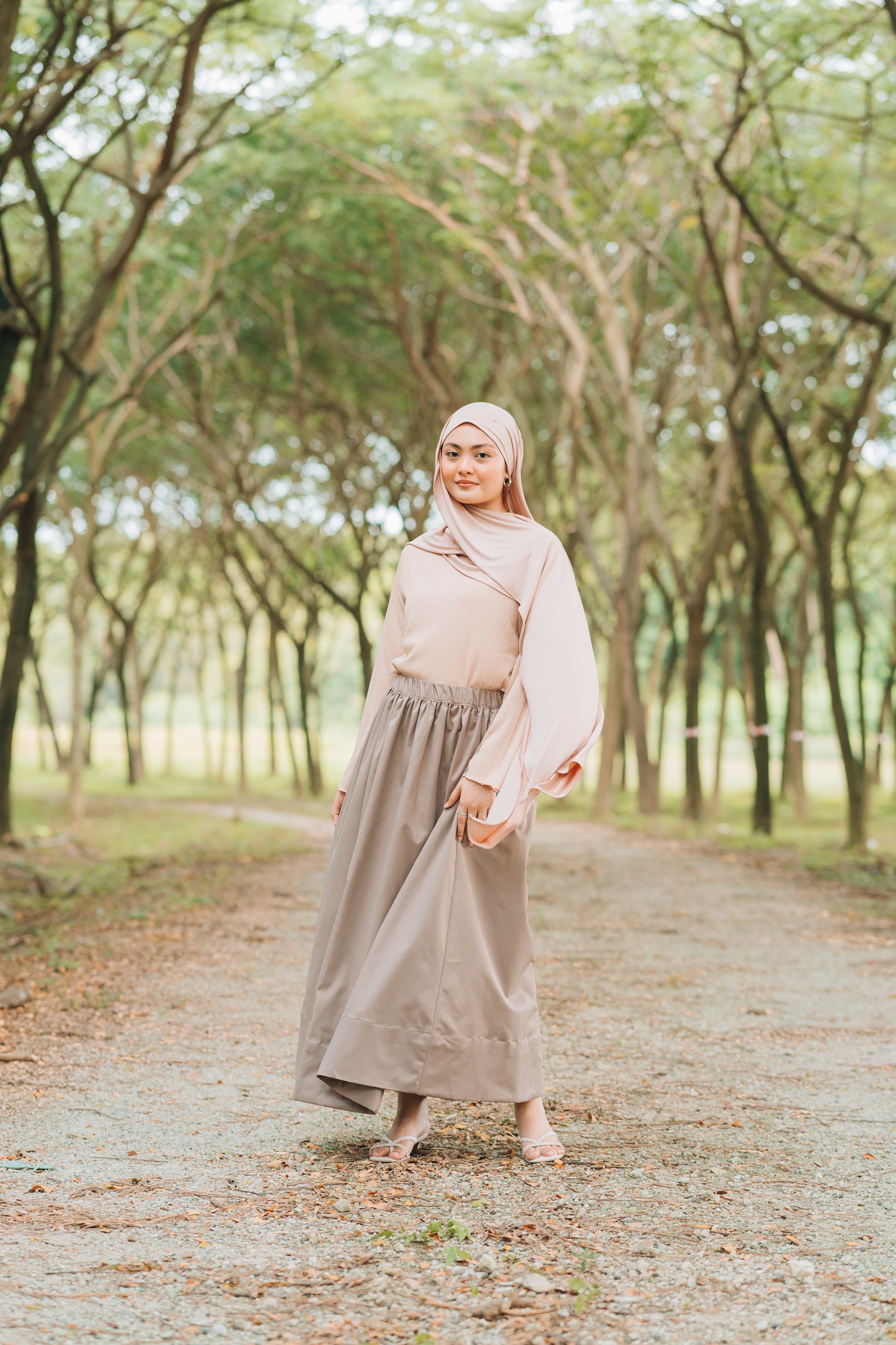 Rae Heavy Cotton Twill Skirt in Dusty