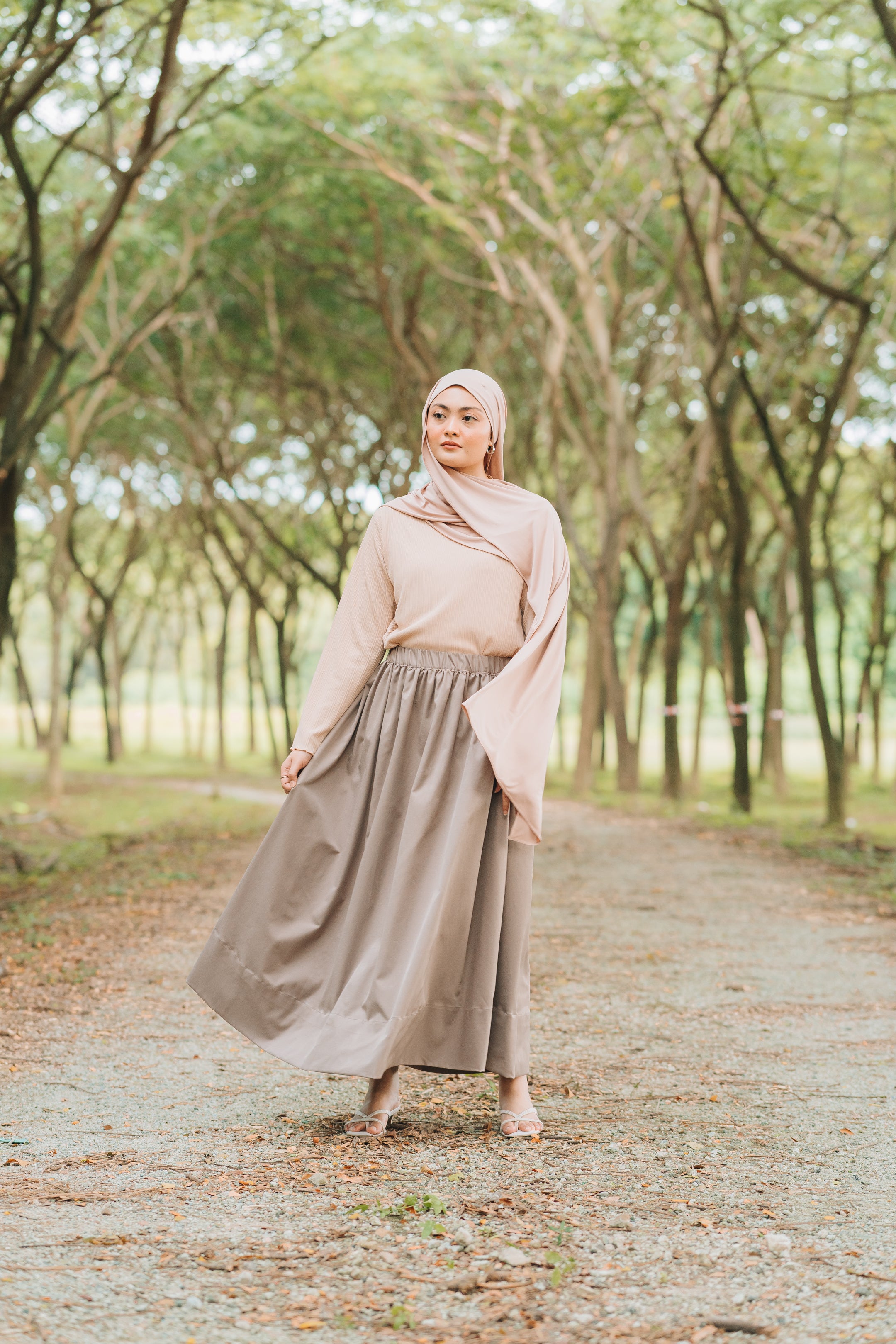 Rae Heavy Cotton Twill Skirt in Dusty