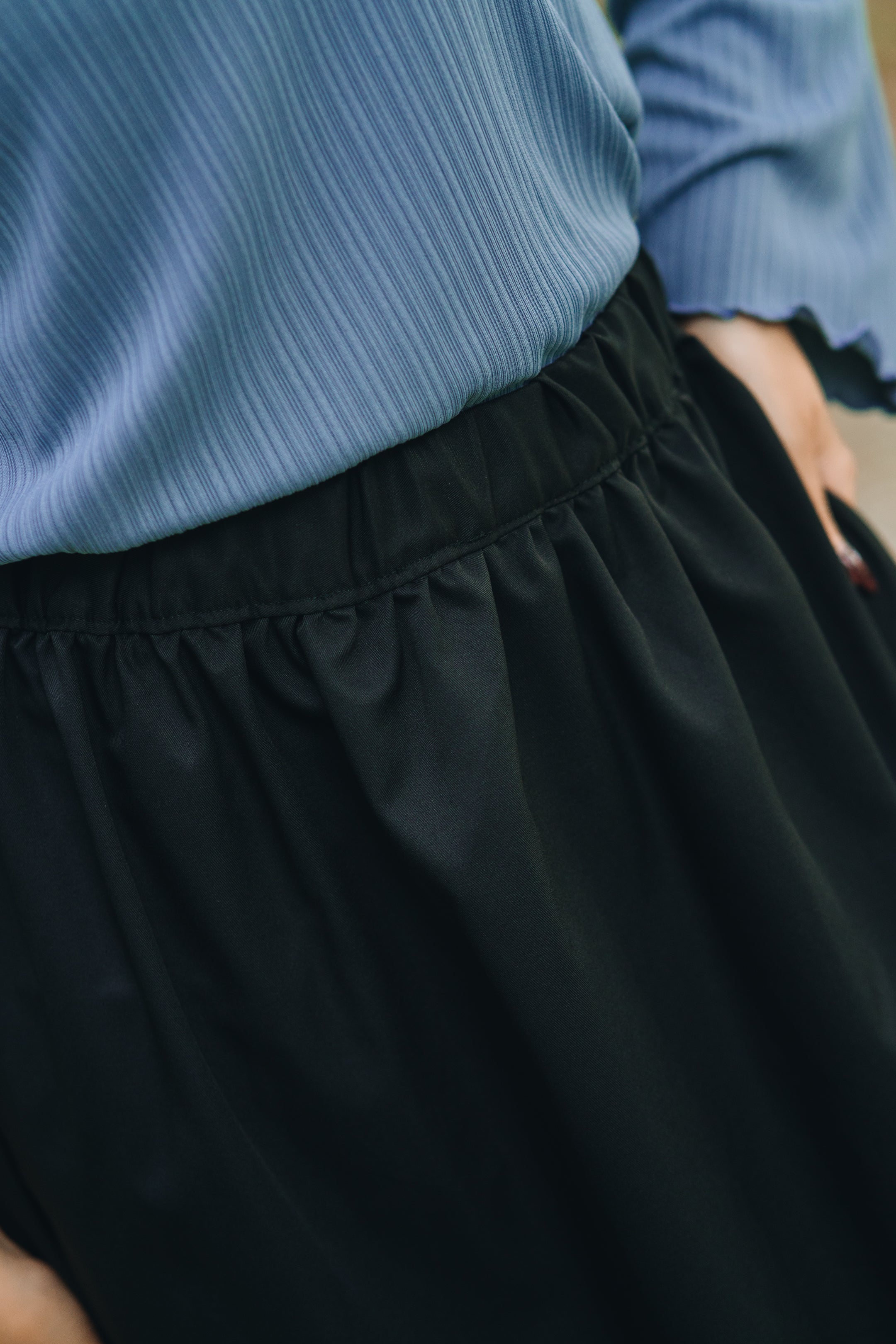 Rae Heavy Cotton Twill Skirt in Black
