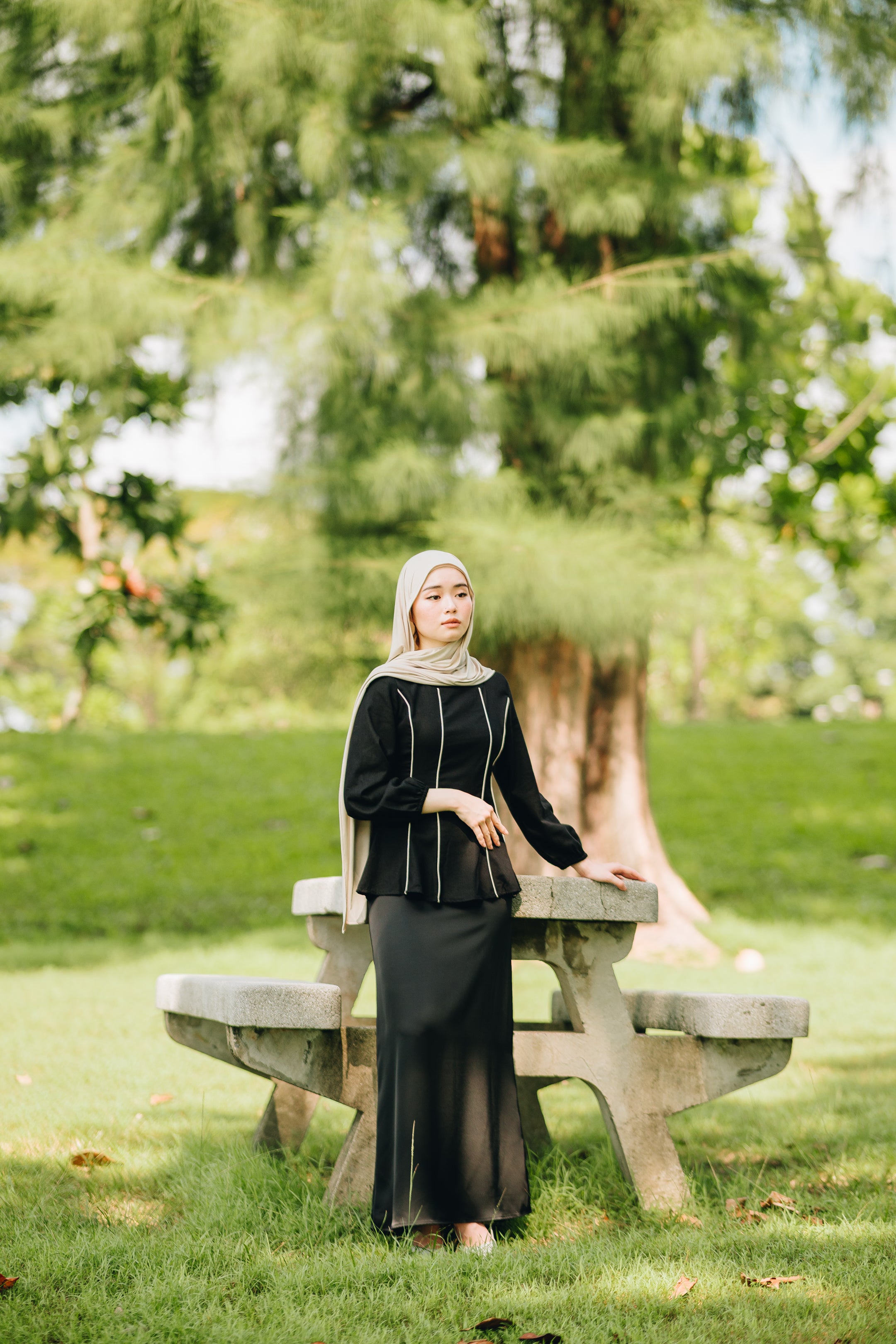 Linen Panelled Peplum Top