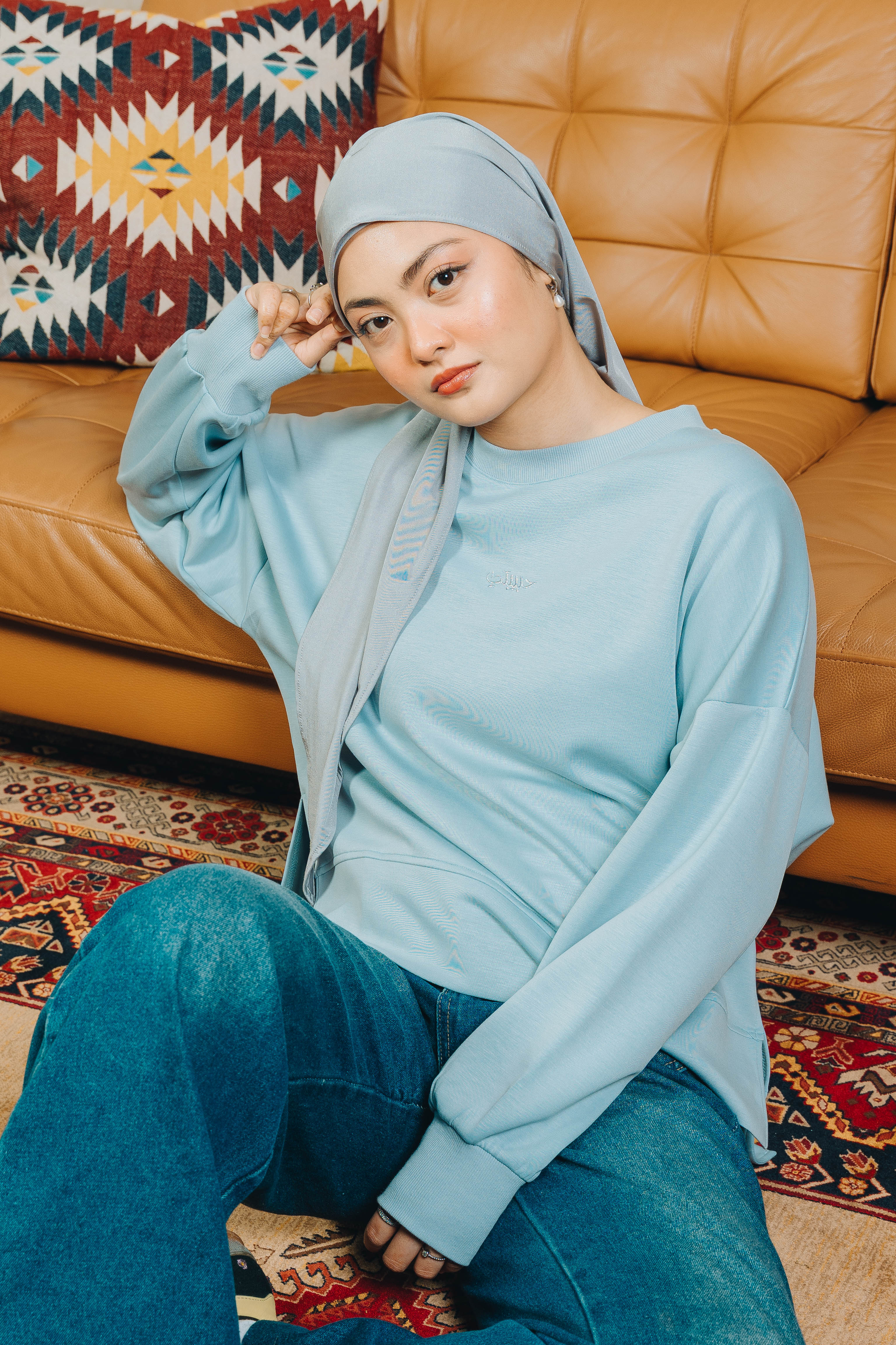 Modal Habibti Sweater in Blue