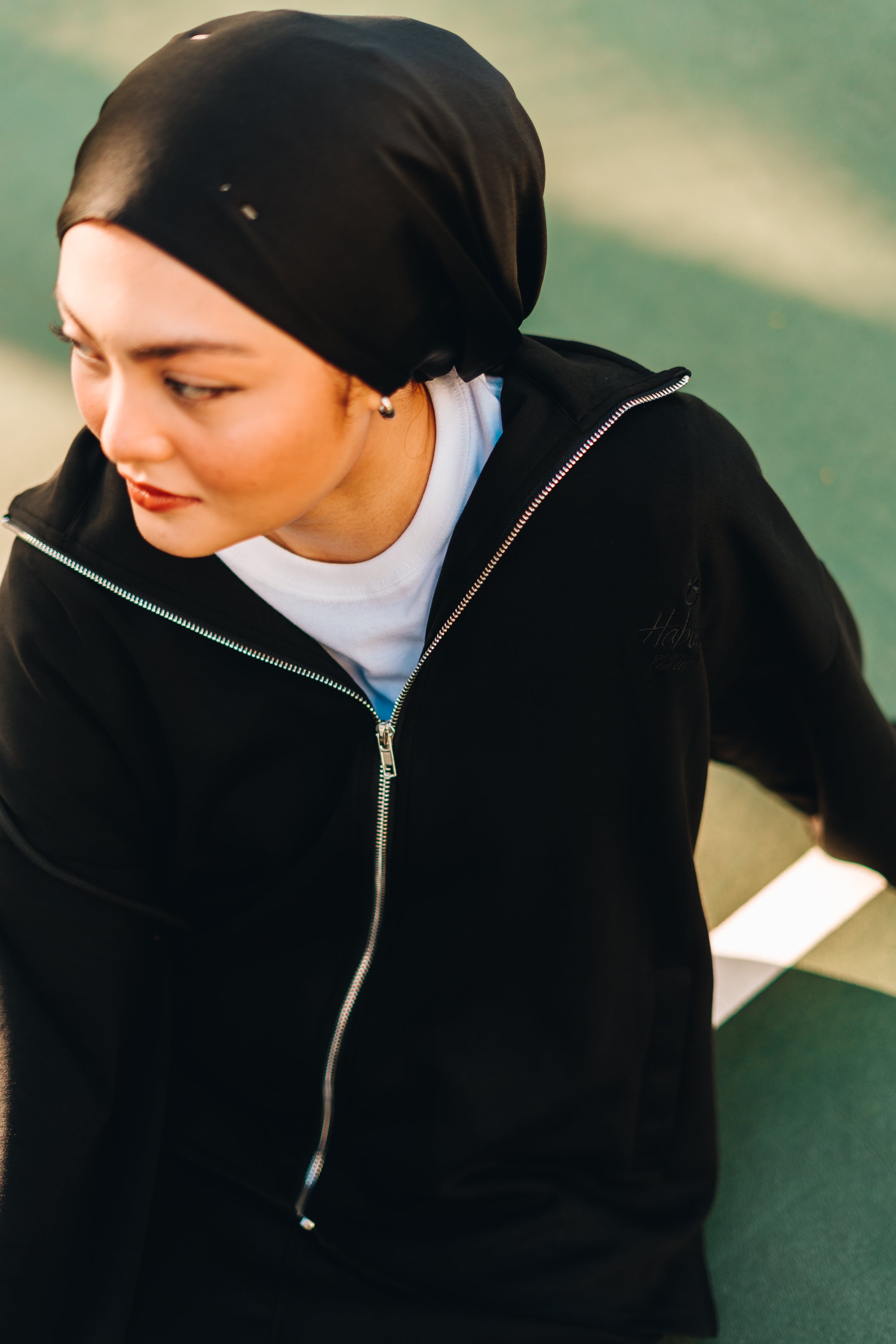 PRE ORDER Habibti Modal Zip-Up Hoodie in Black
