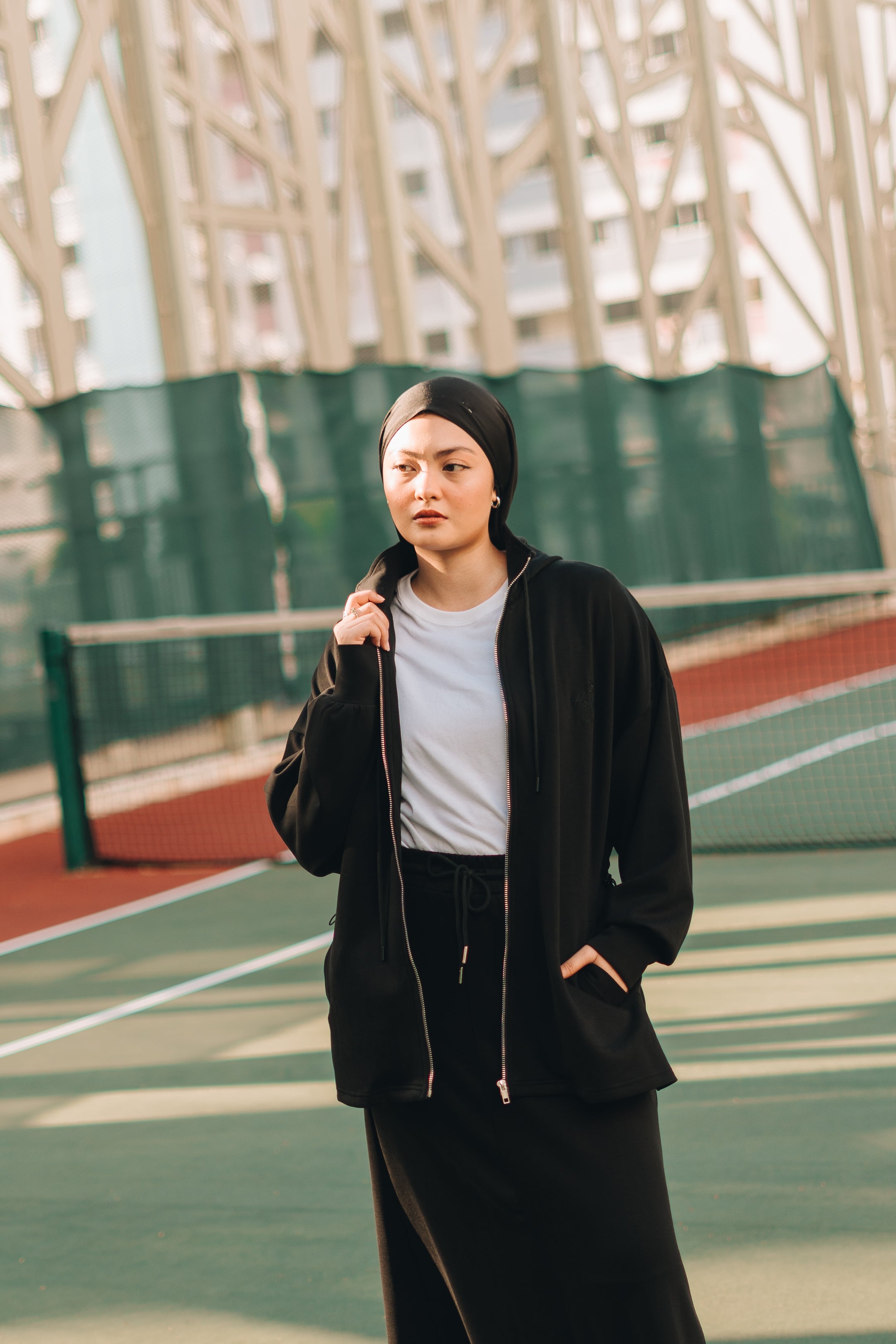 PRE ORDER Habibti Modal Zip-Up Hoodie in Black