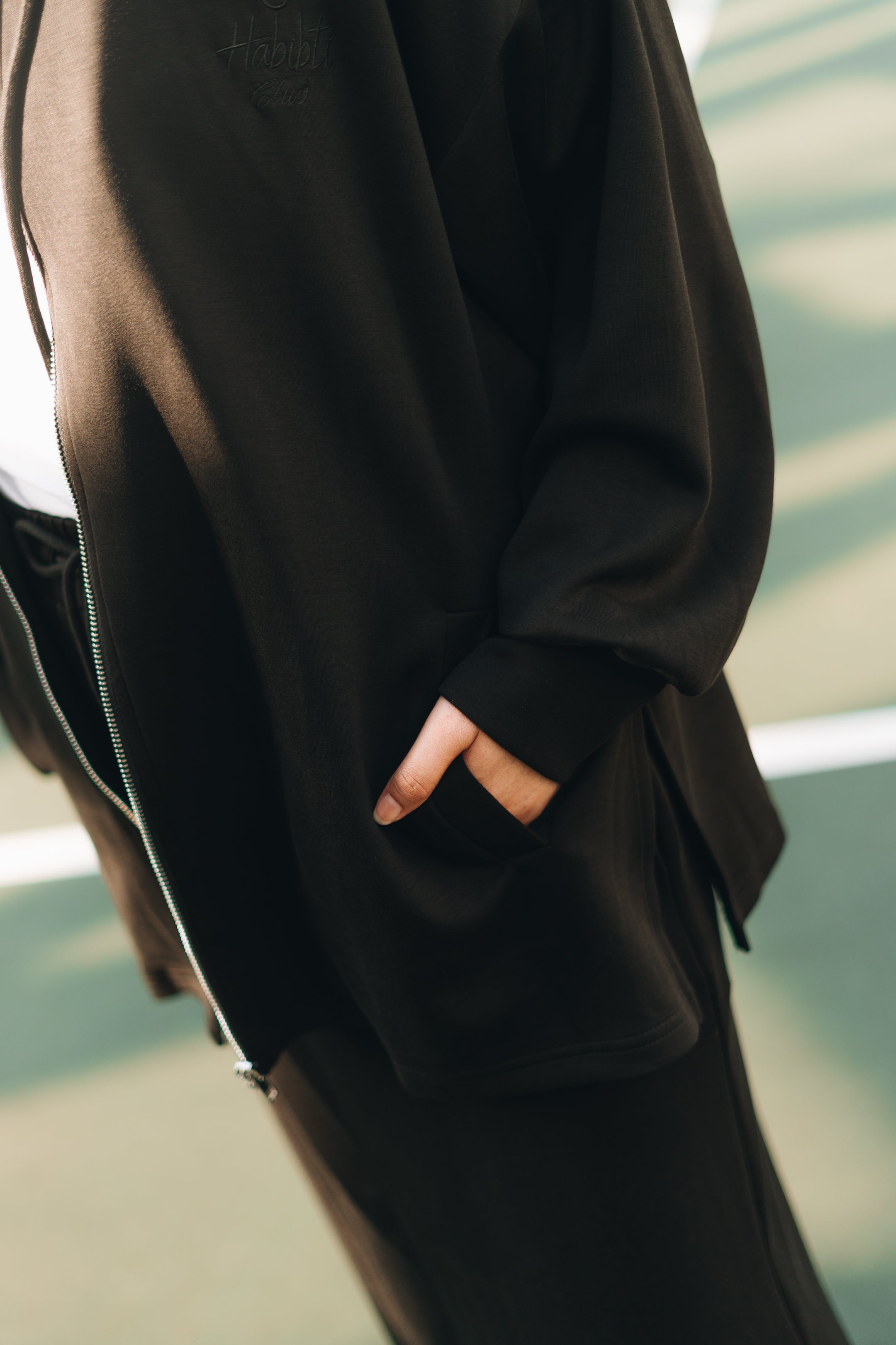 PRE ORDER Habibti Modal Zip-Up Hoodie in Black