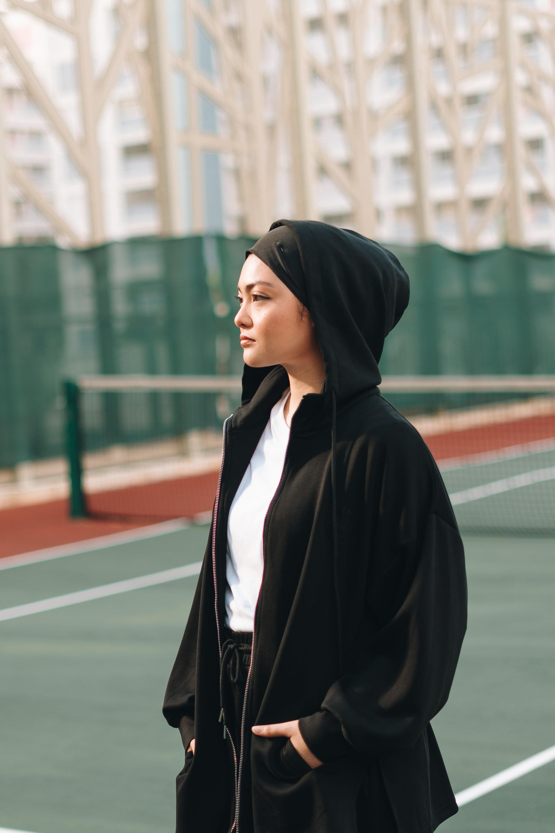 PRE ORDER Habibti Modal Zip-Up Hoodie in Black