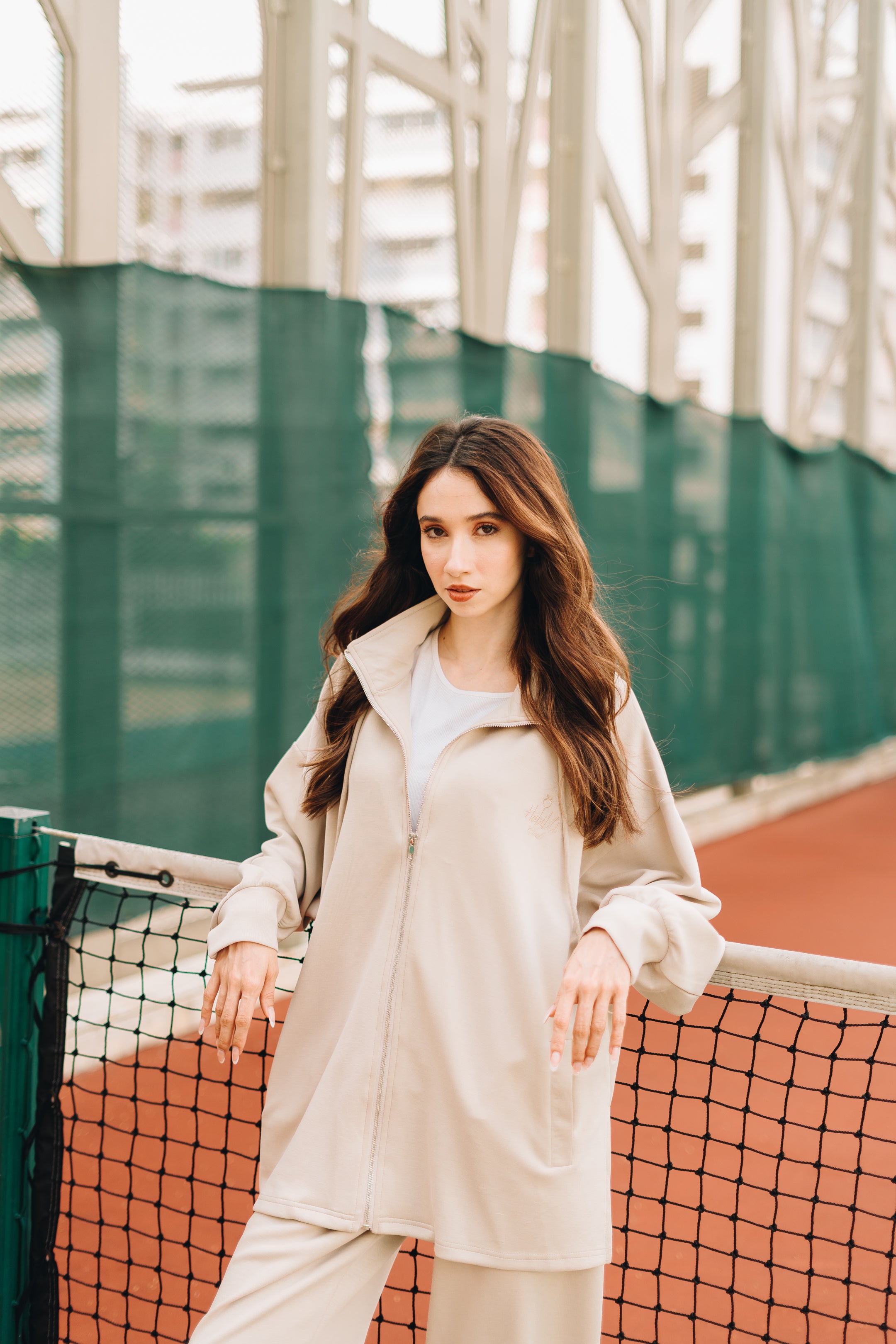 PRE ORDER Habibti Modal Zip-Up Hoodie in Cream