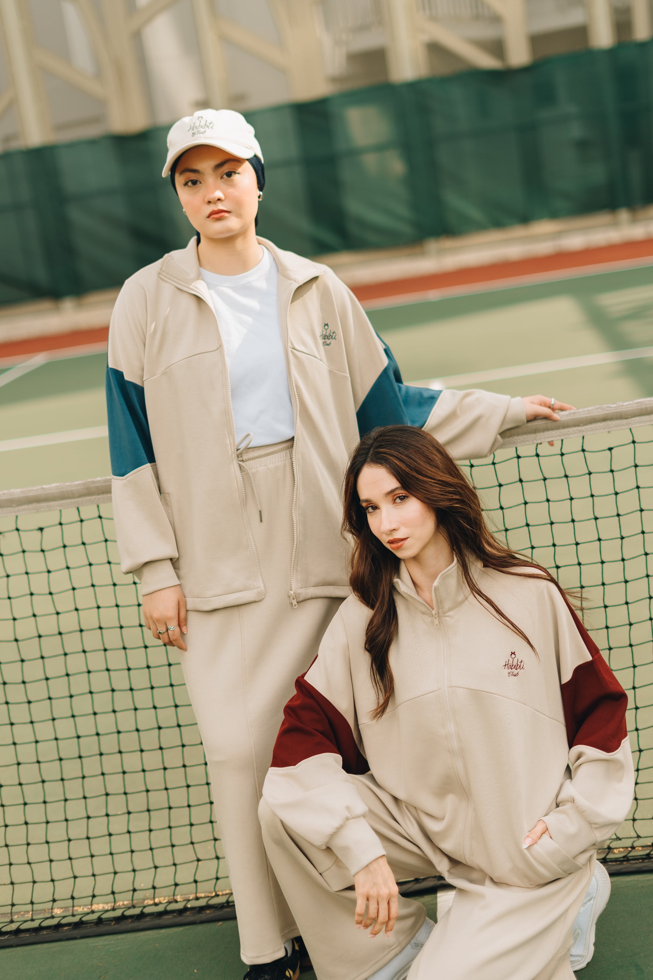 Habibti Modal Dual Tone Jacket in Maroon