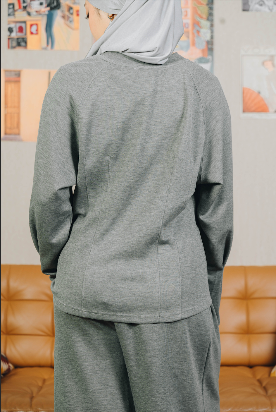Modal Fitted Top in Grey