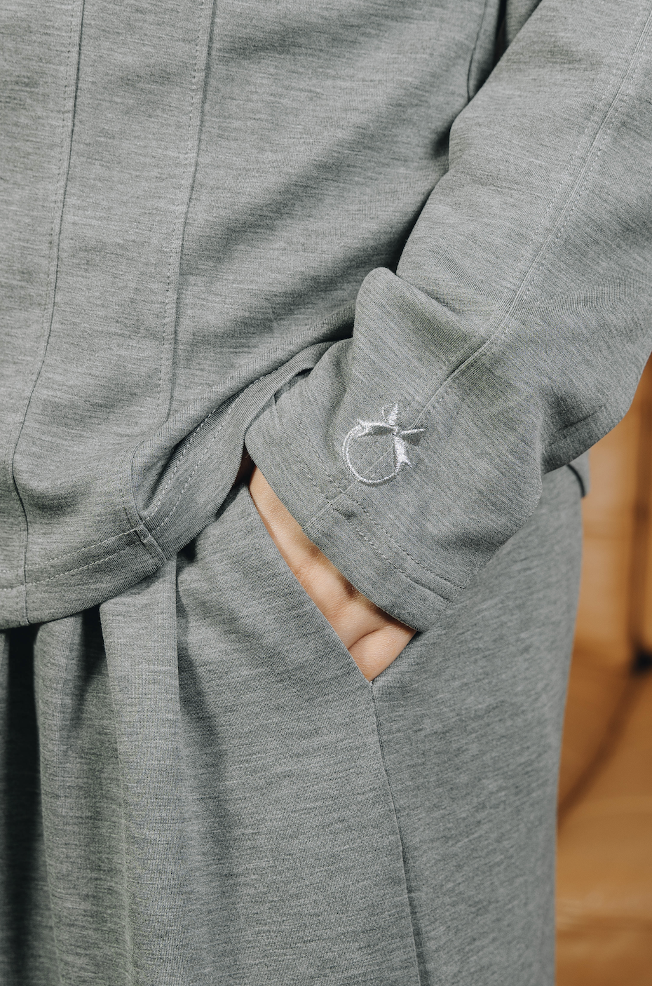 Modal Fitted Top in Grey