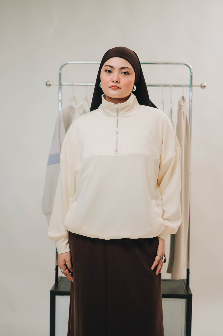 Habibti Quarter Zip Jacket in Butter