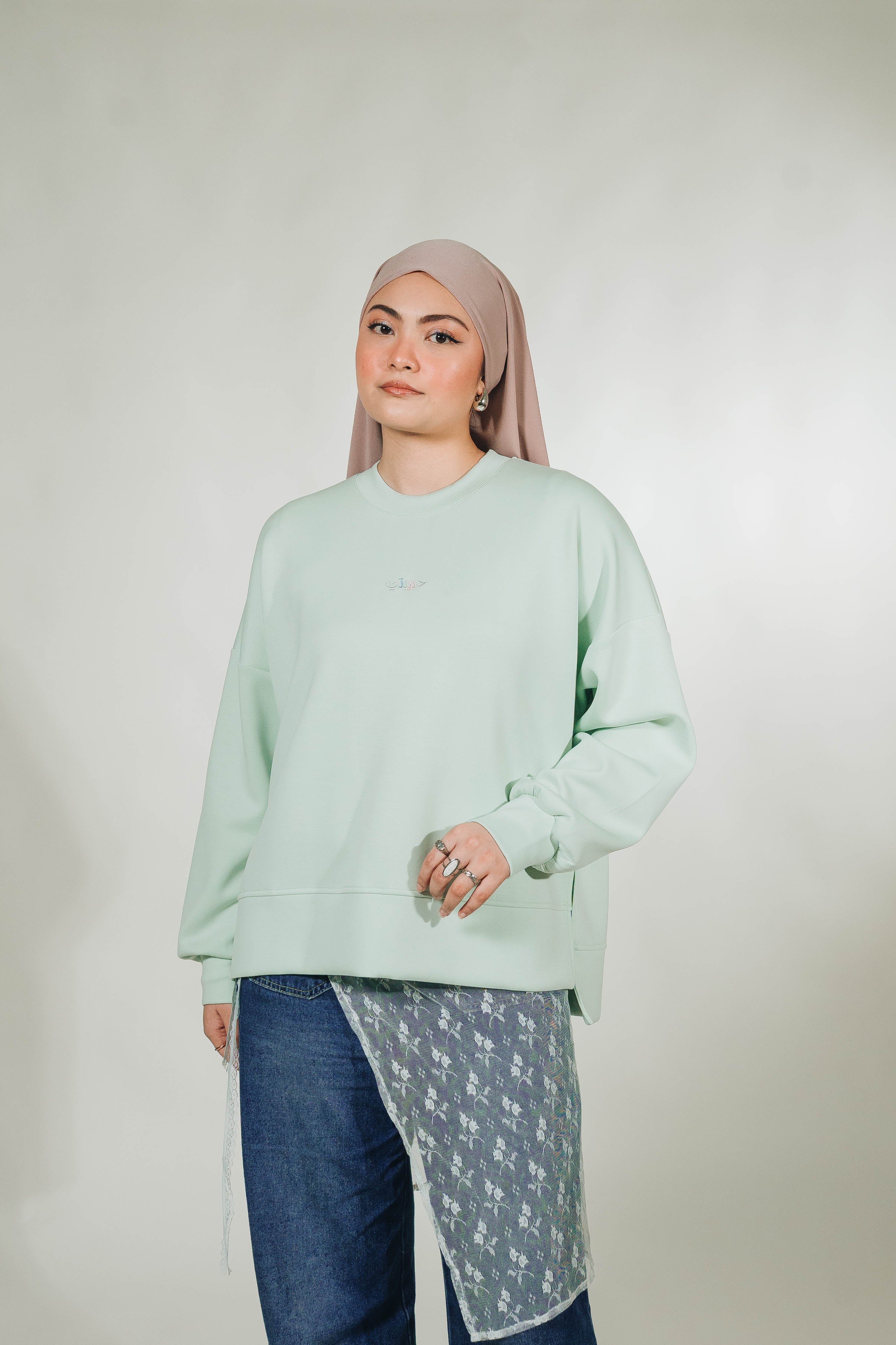 Modal Habibti Sweater in Mint