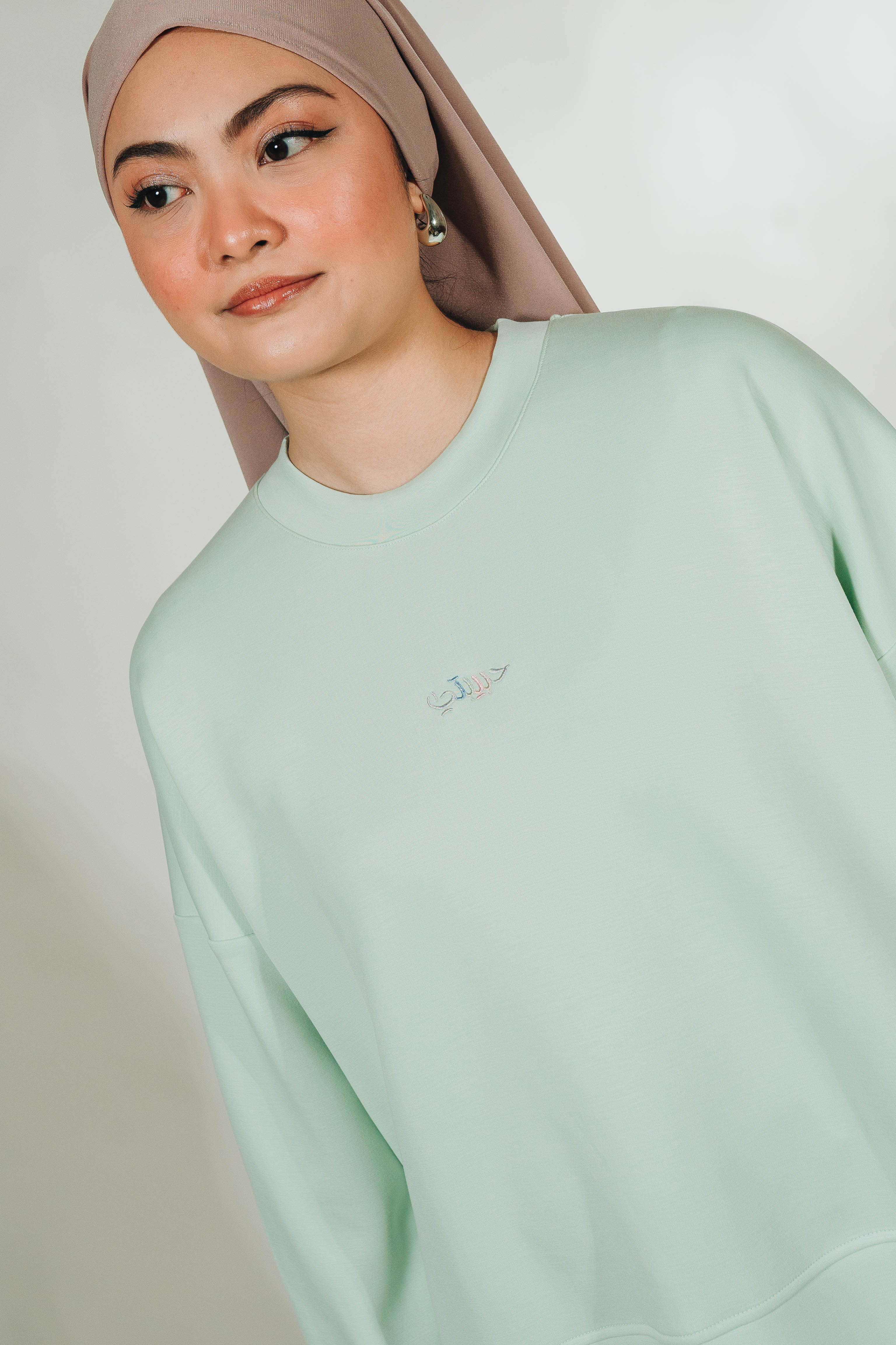 Modal Habibti Sweater in Mint