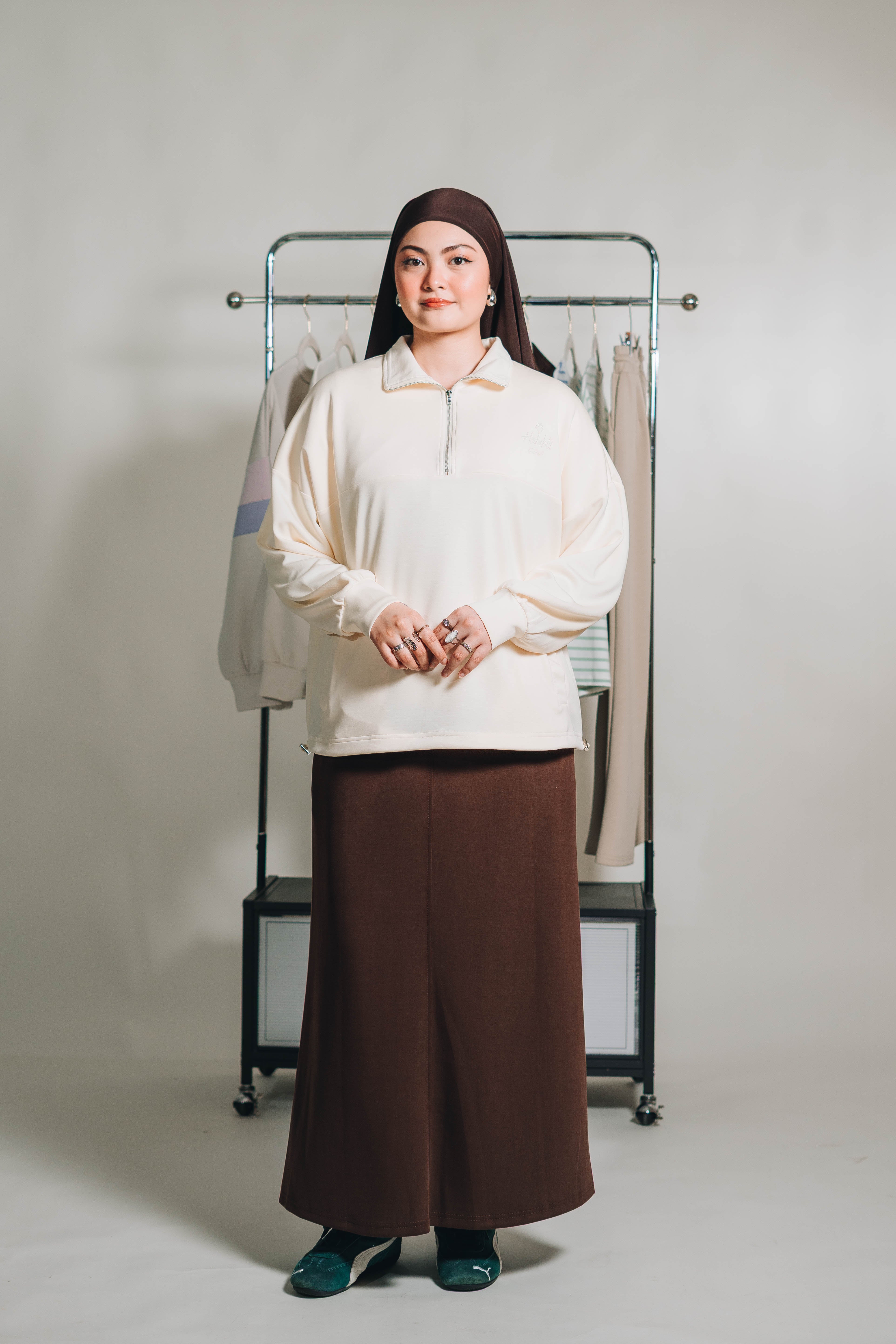 Habibti Quarter Zip Jacket in Butter