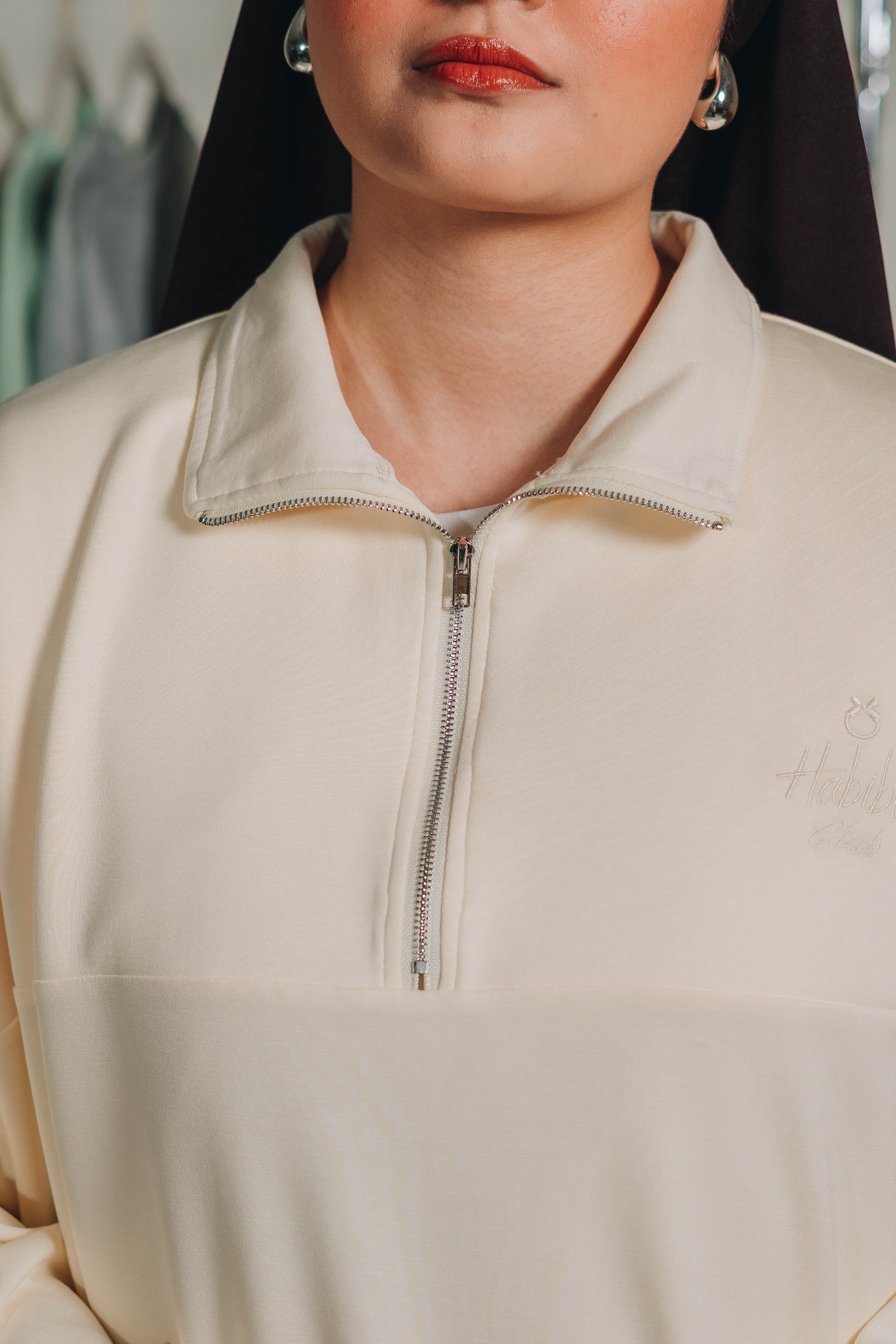 Habibti Quarter Zip Jacket in Butter