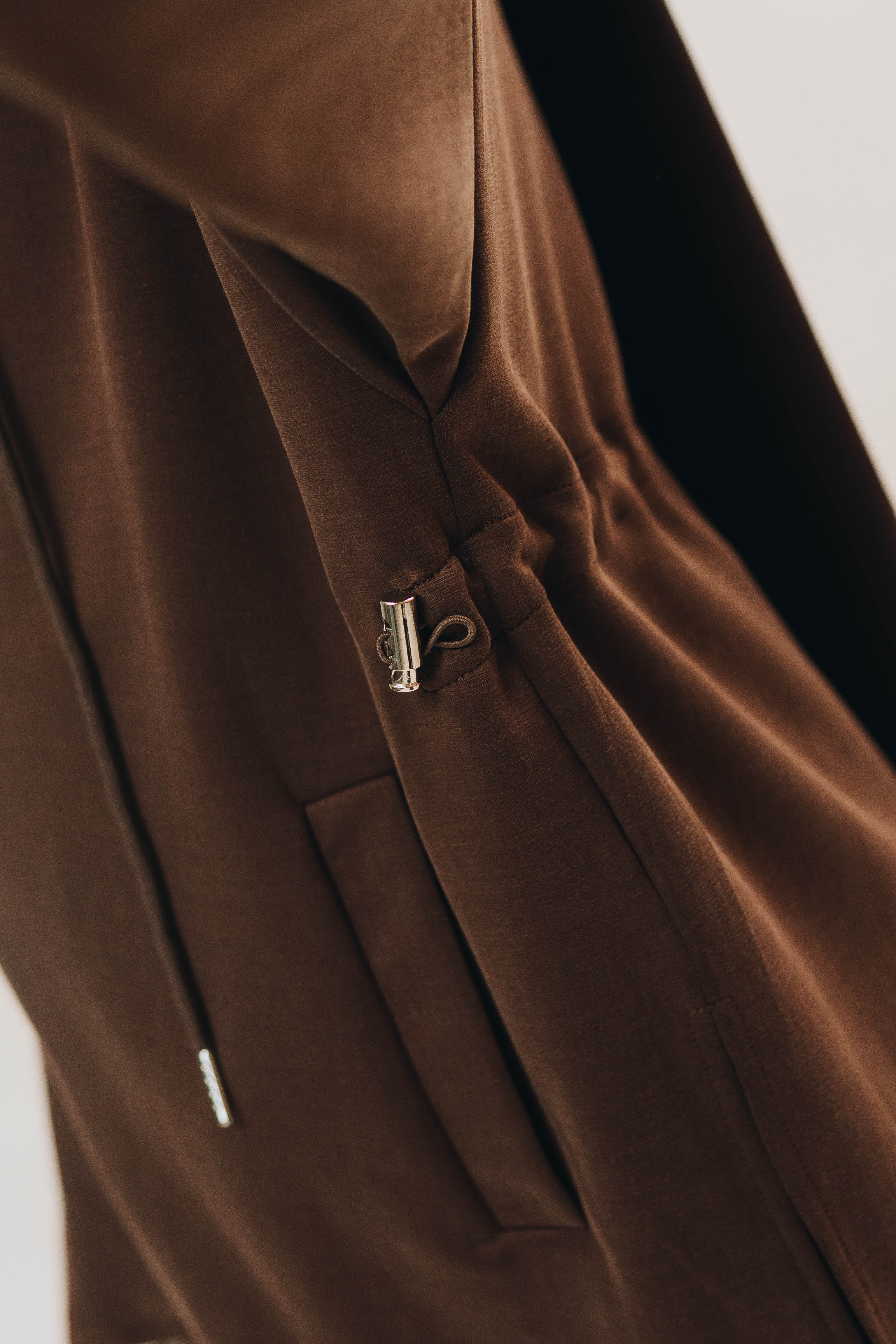 Habibti Modal Zip-Up Hoodie in Brown