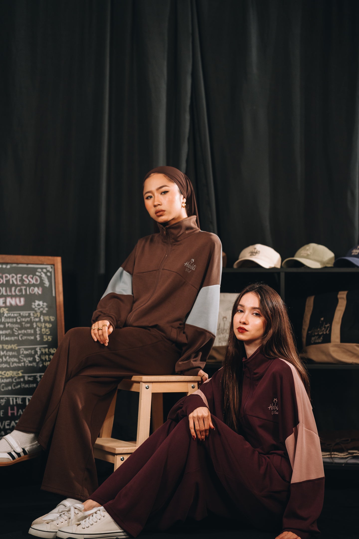 Habibti Modal Dual Tone Jacket in Brown