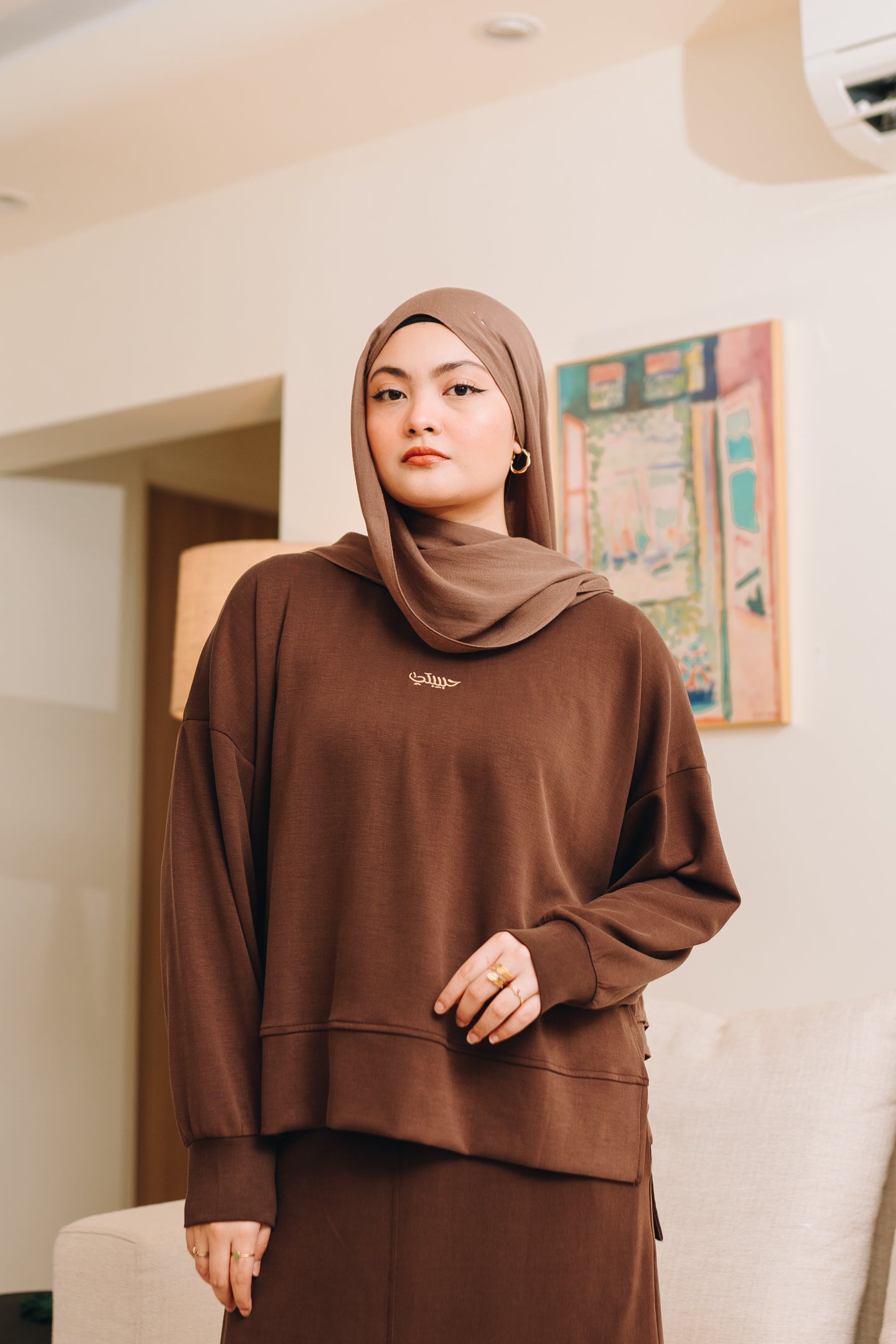 Modal Habibti Sweater in Brown