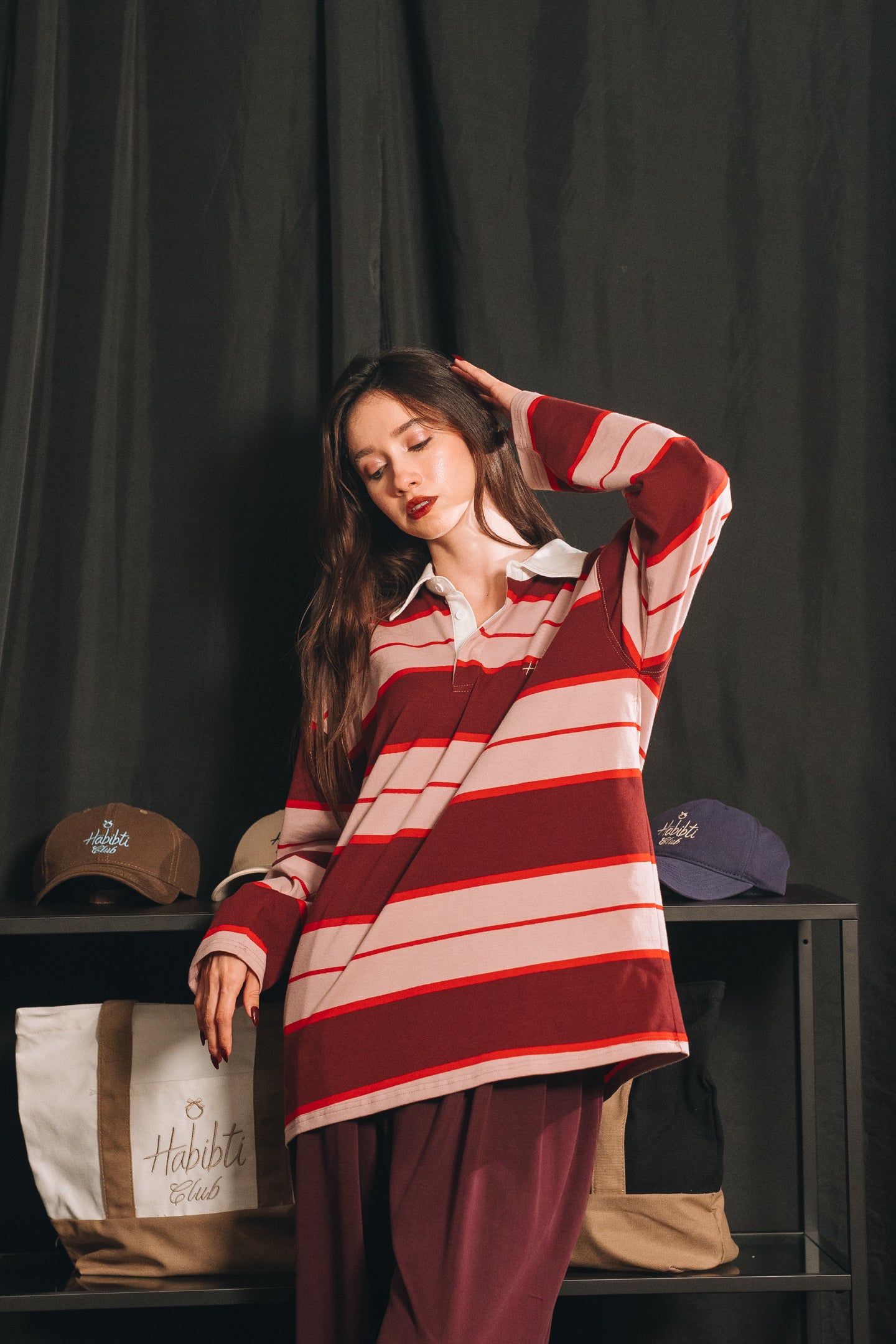 Noa Stripe Top in Cherry