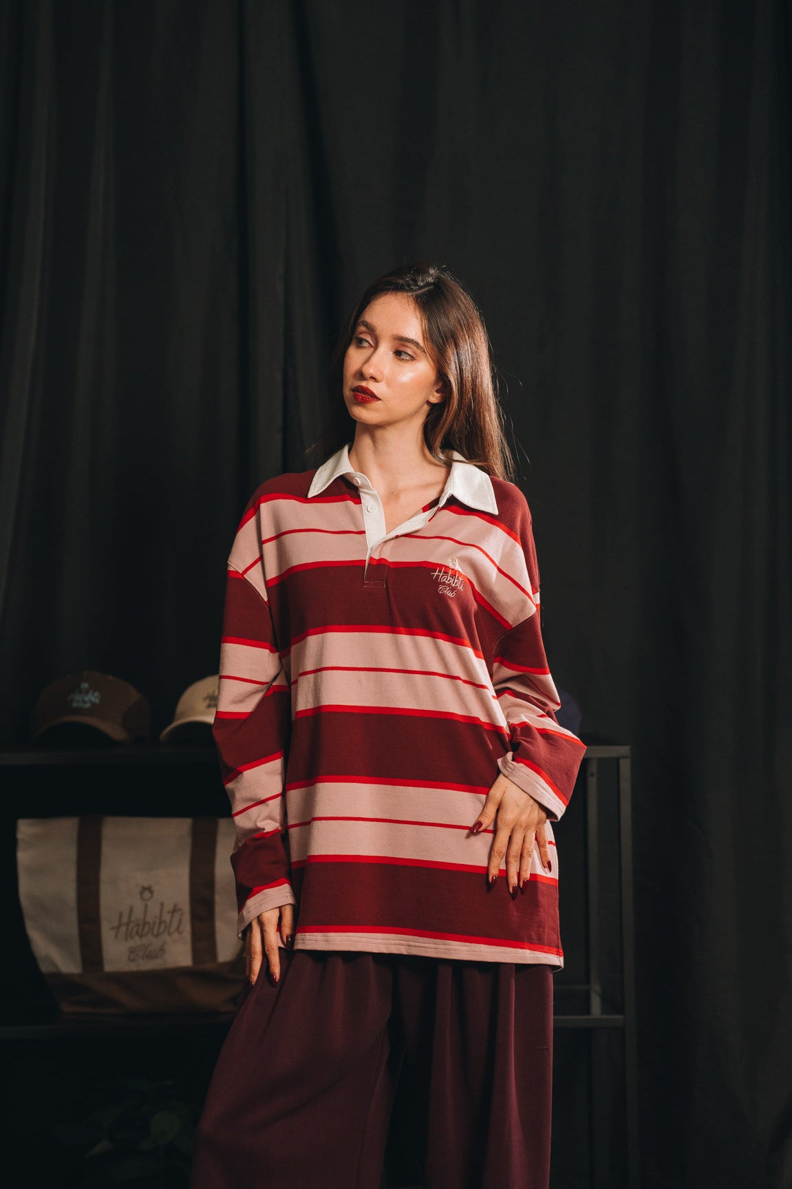 Noa Stripe Top in Cherry