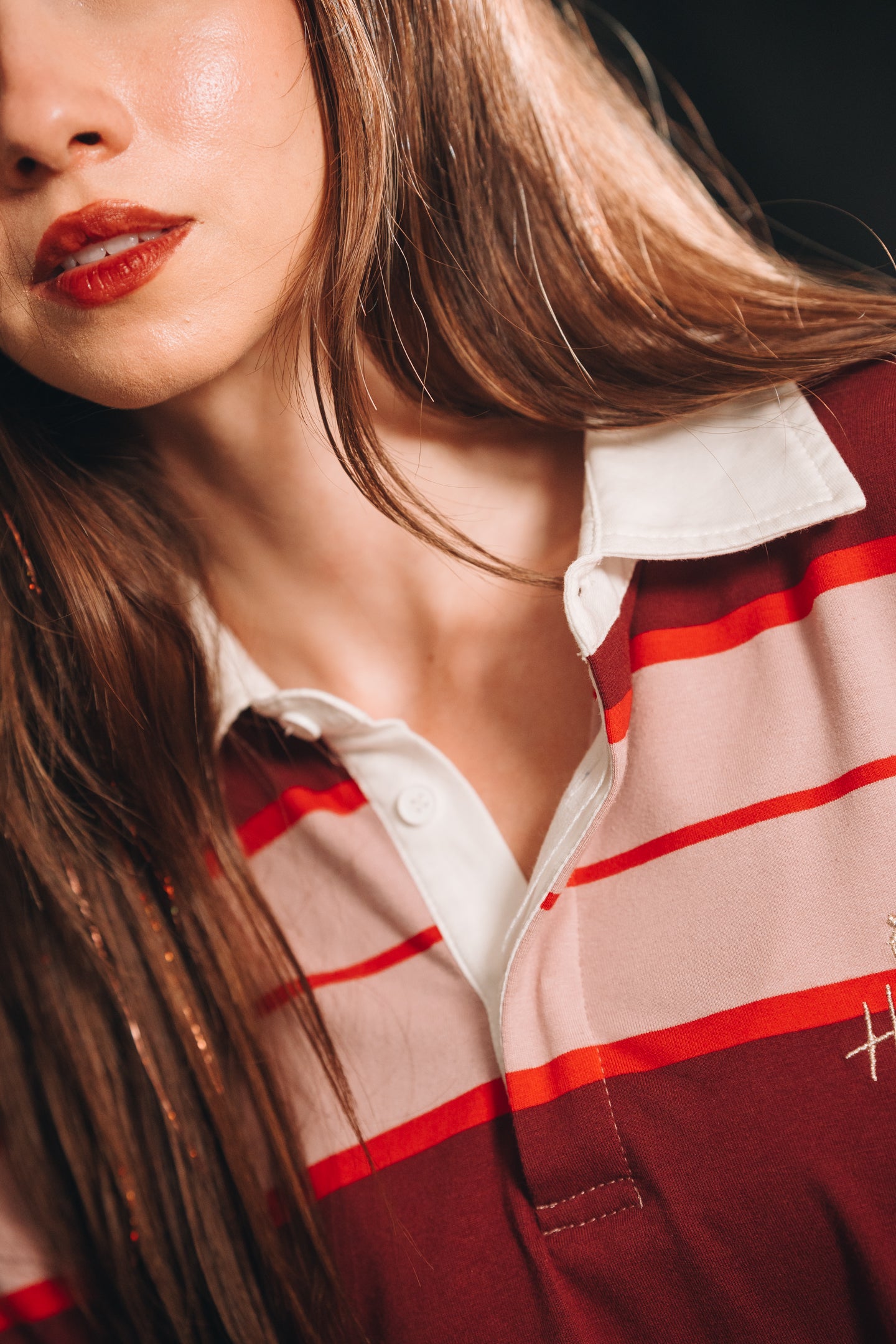 Noa Stripe Top in Cherry