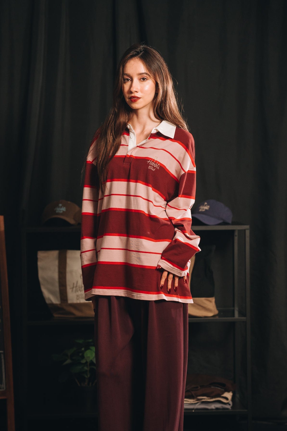 Noa Stripe Top in Cherry