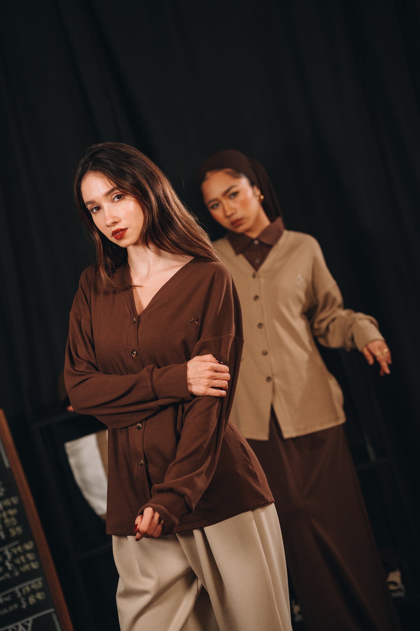 Modal Knitted Cardigan in Cocoa