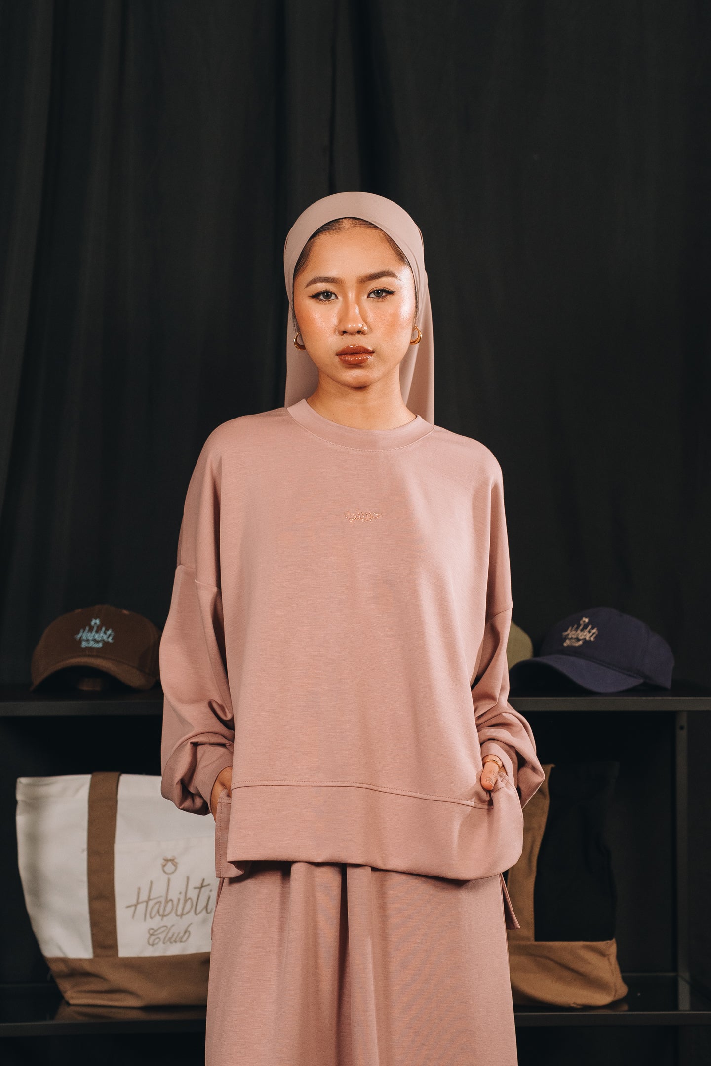 Modal Habibti Sweater in Dusty Pink