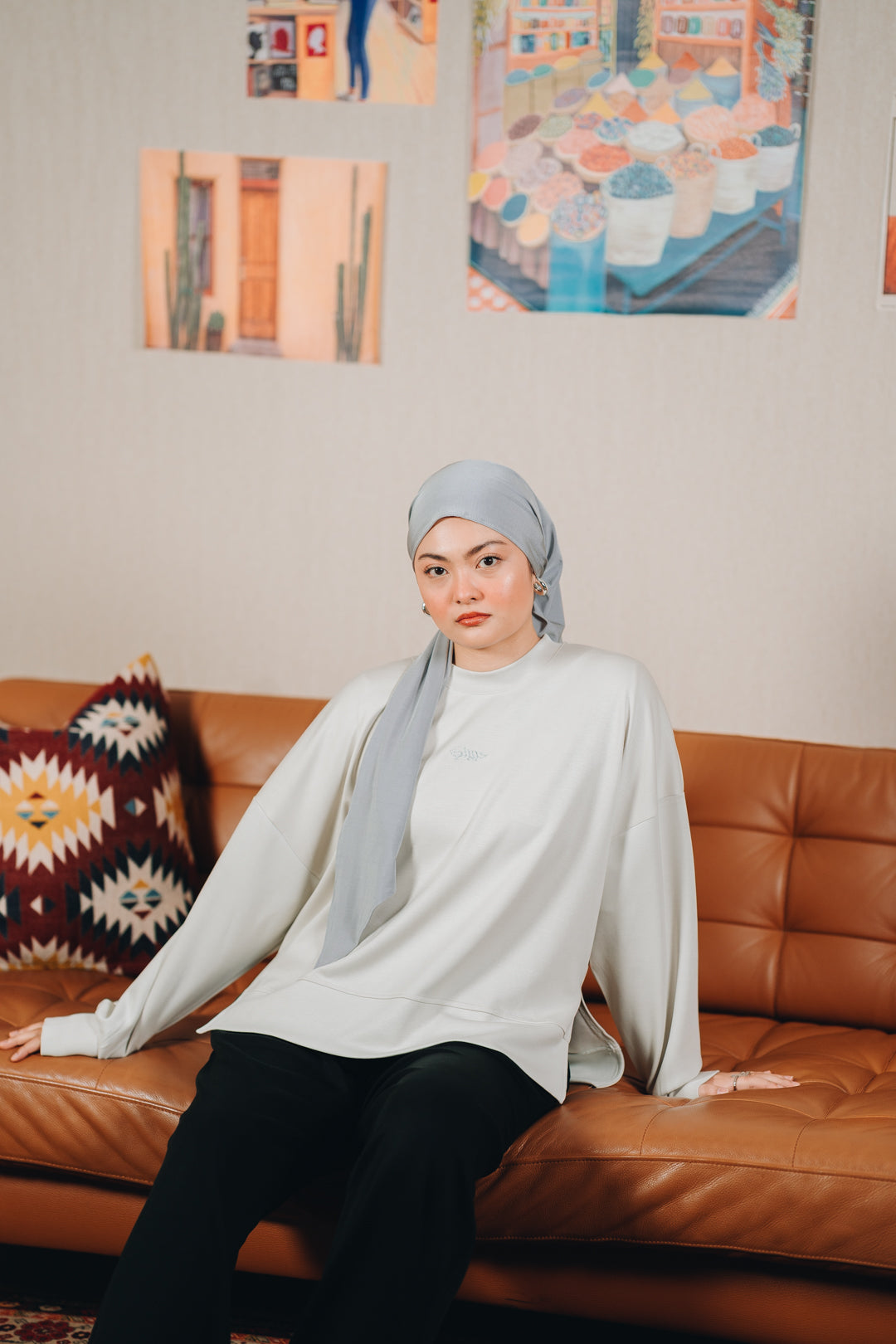 Modal Habibti Sweater in Silver