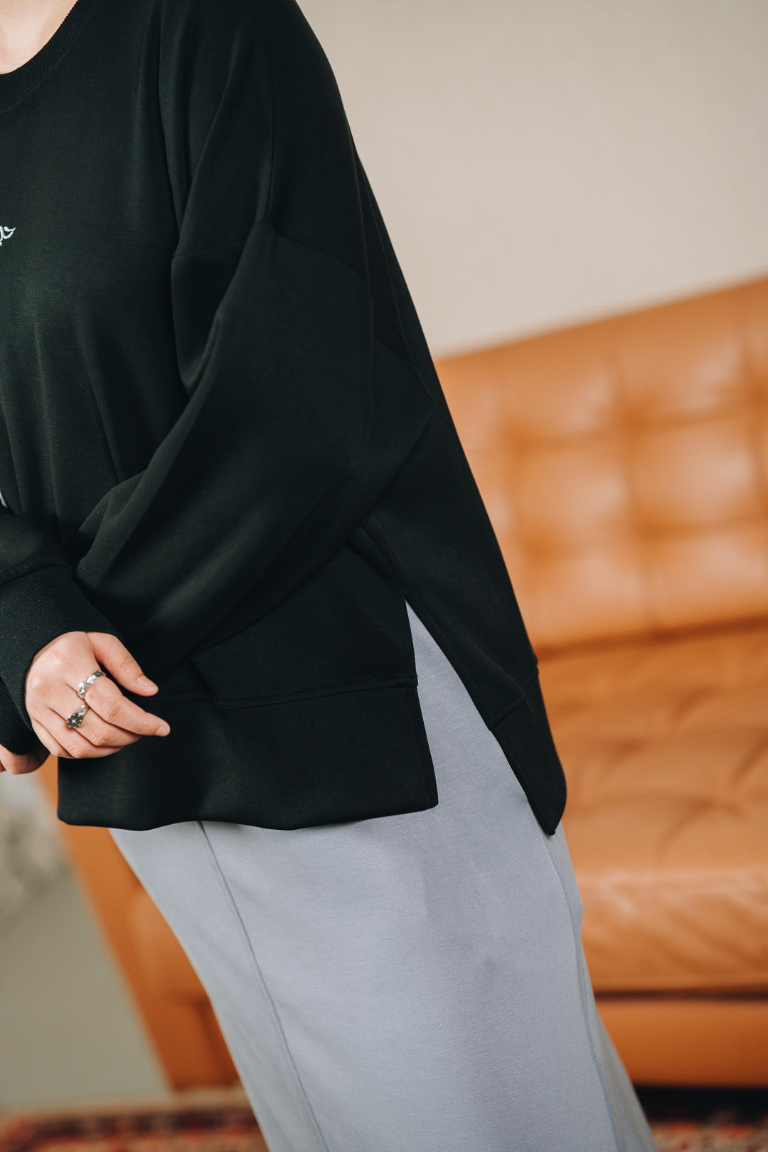 Modal Habibti Sweater in Black