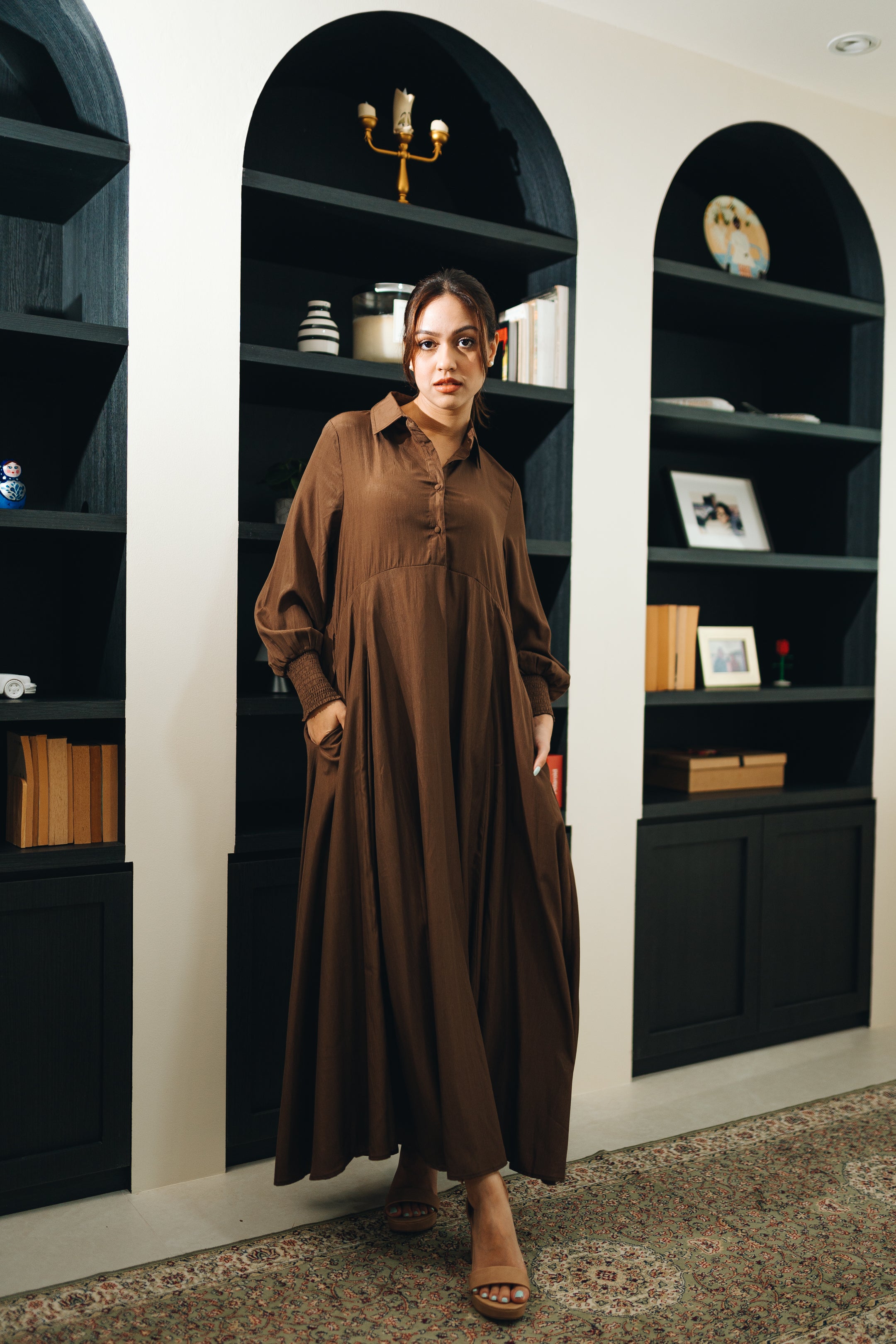 Elira Dress in Chocolate