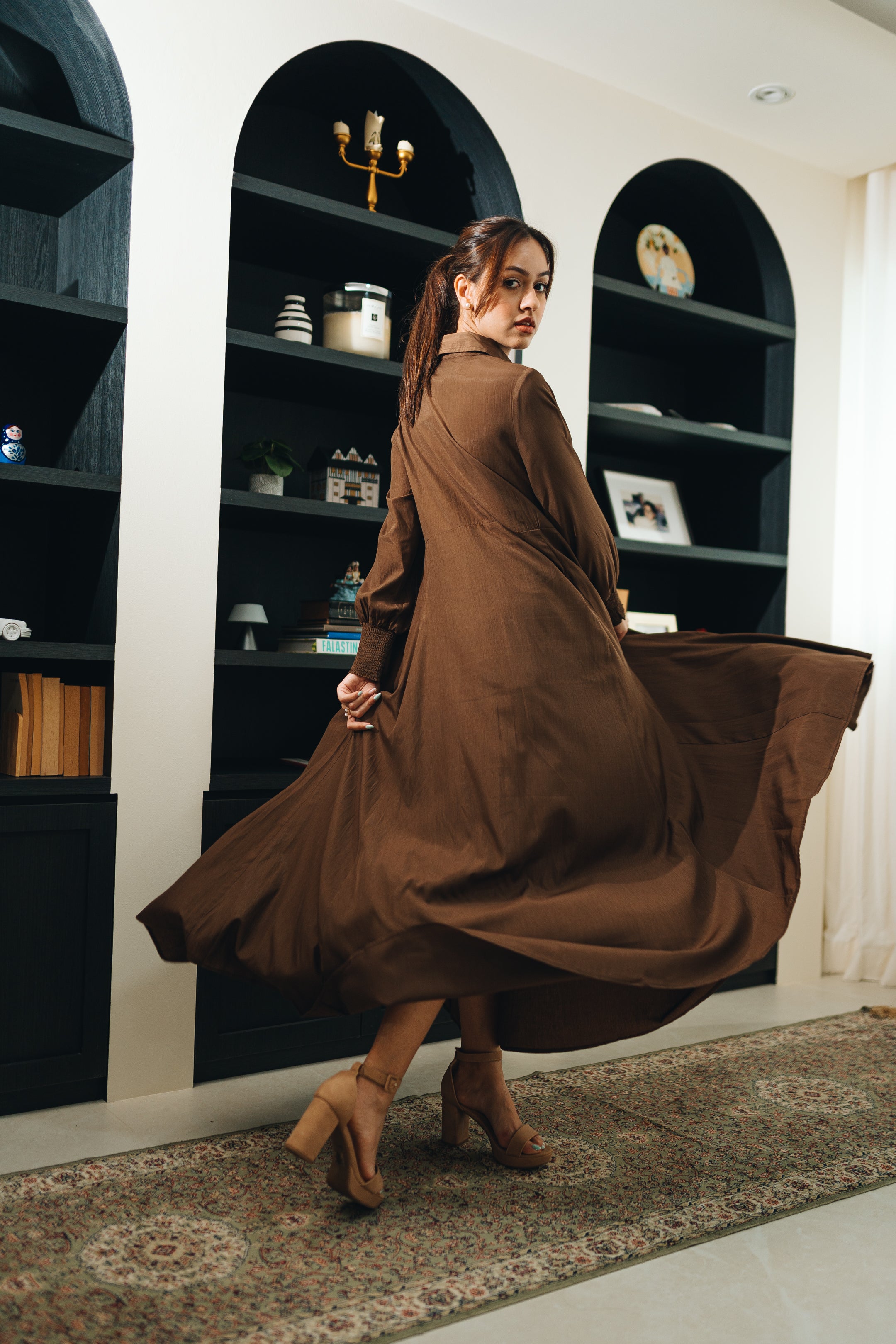 Elira Dress in Chocolate
