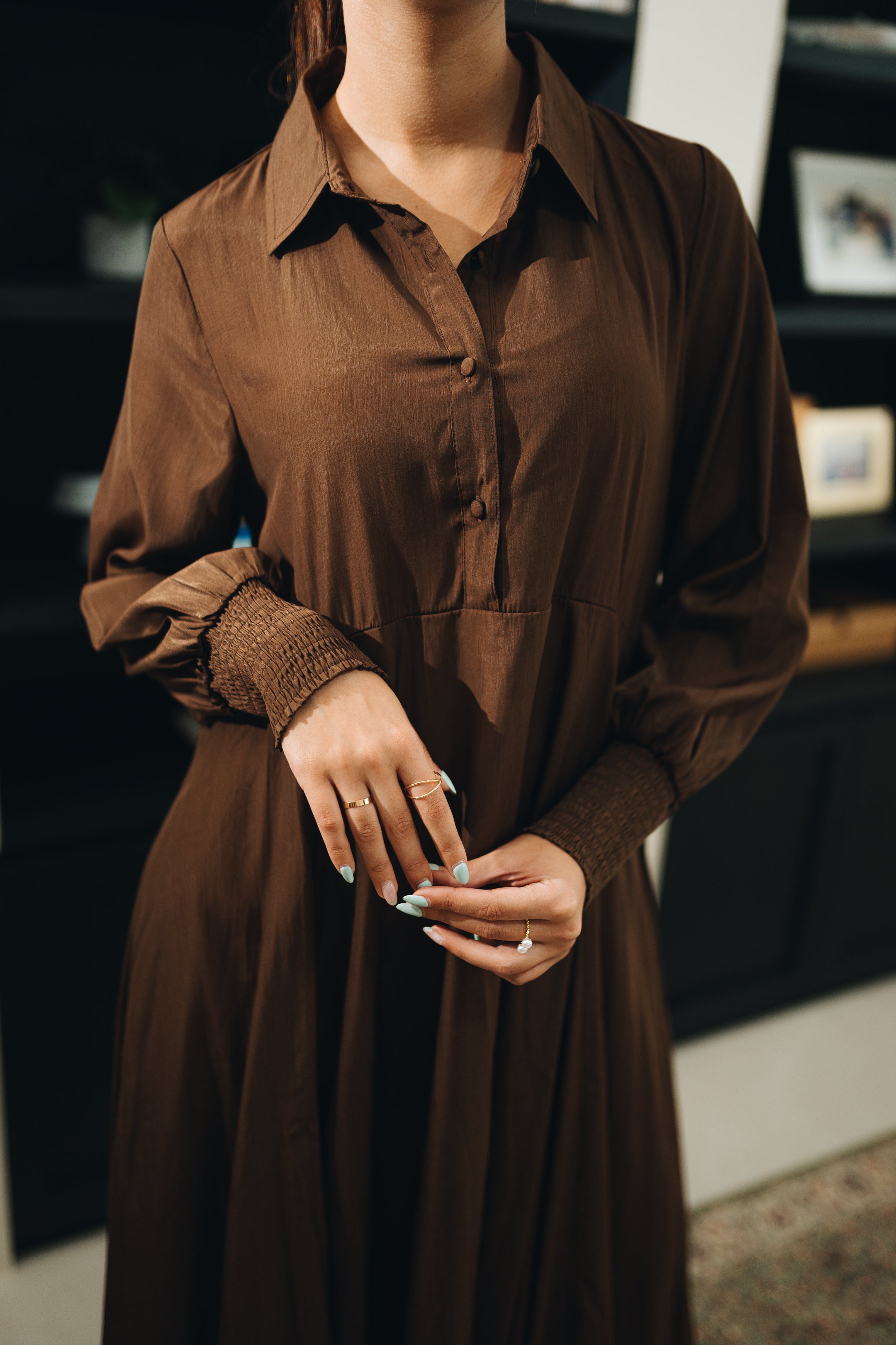 Elira Dress in Chocolate