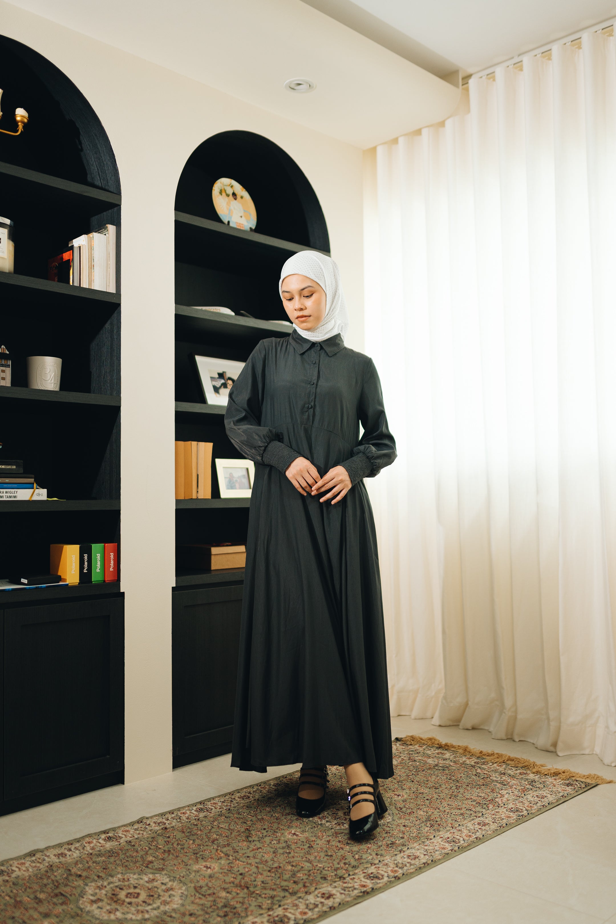 Elira Dress in Charcoal