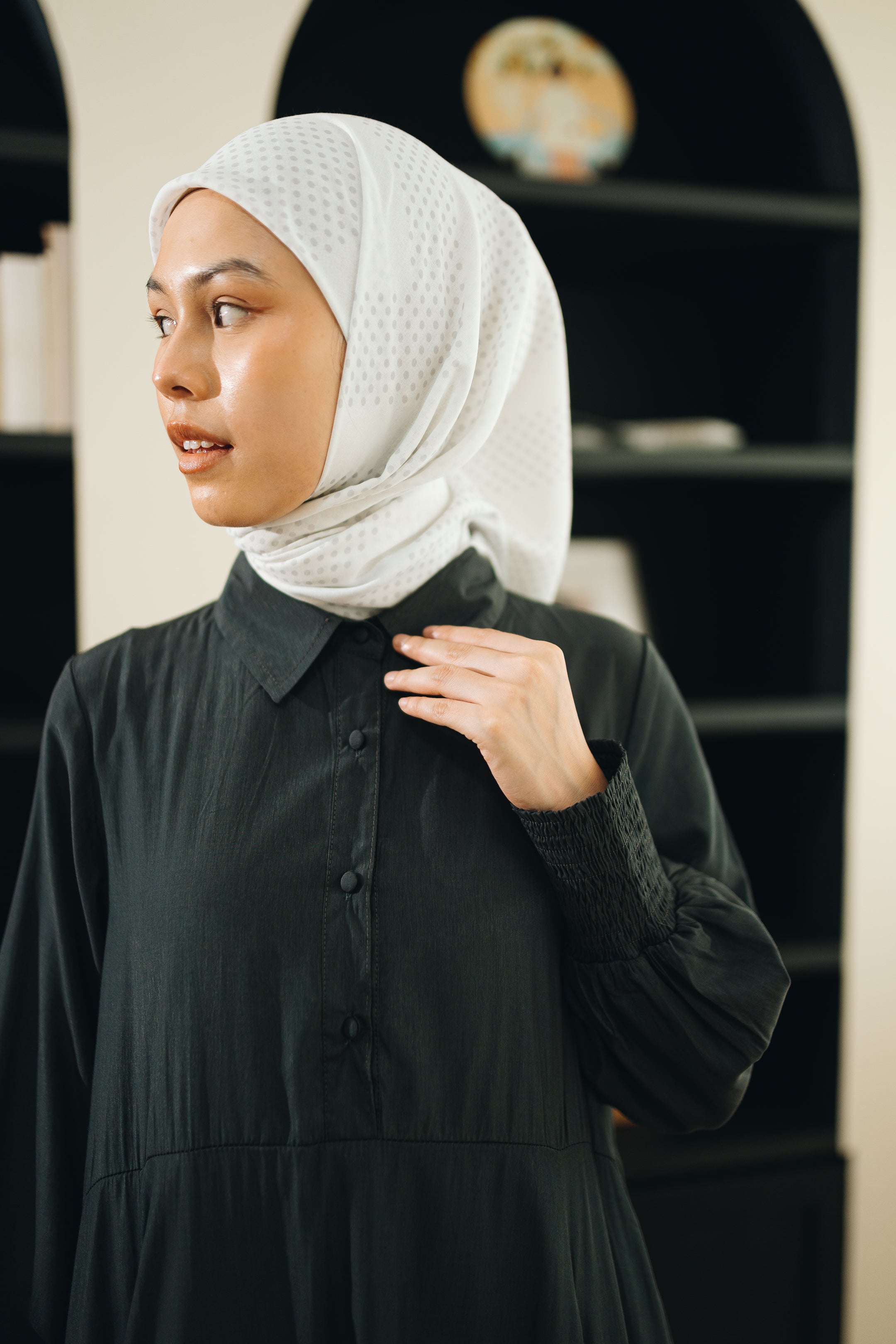 Elira Dress in Charcoal