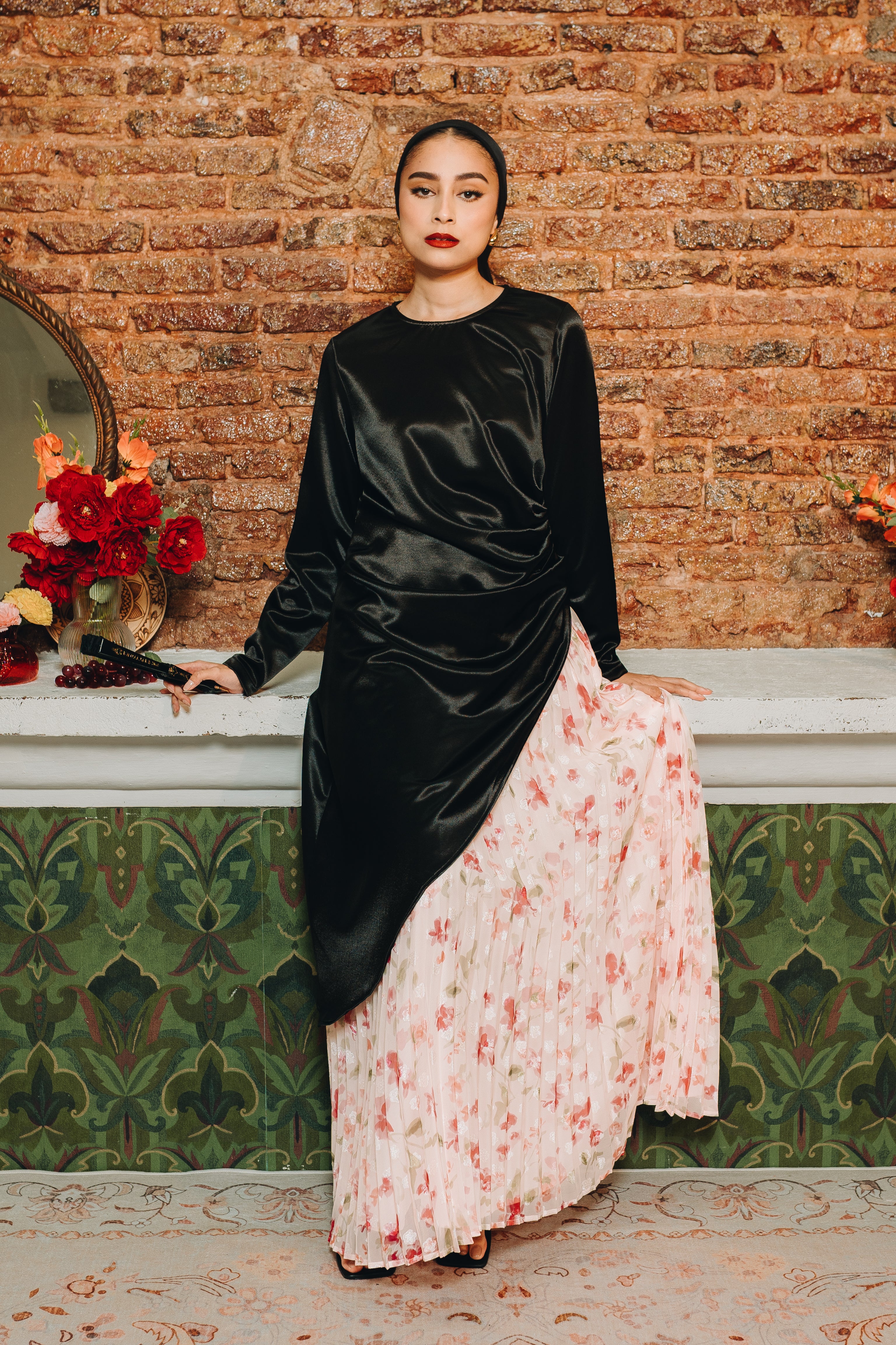 Rosa Pleated Skirt in Petal