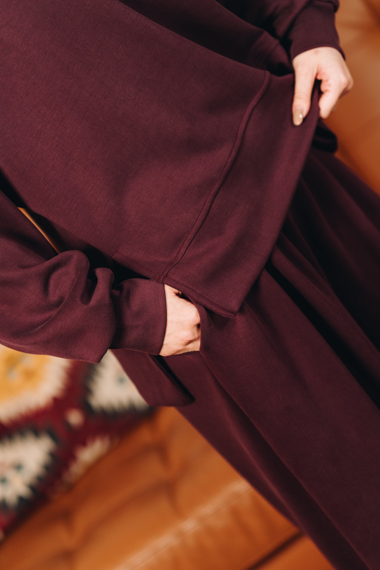 Modal Habibti Sweater in Burgundy