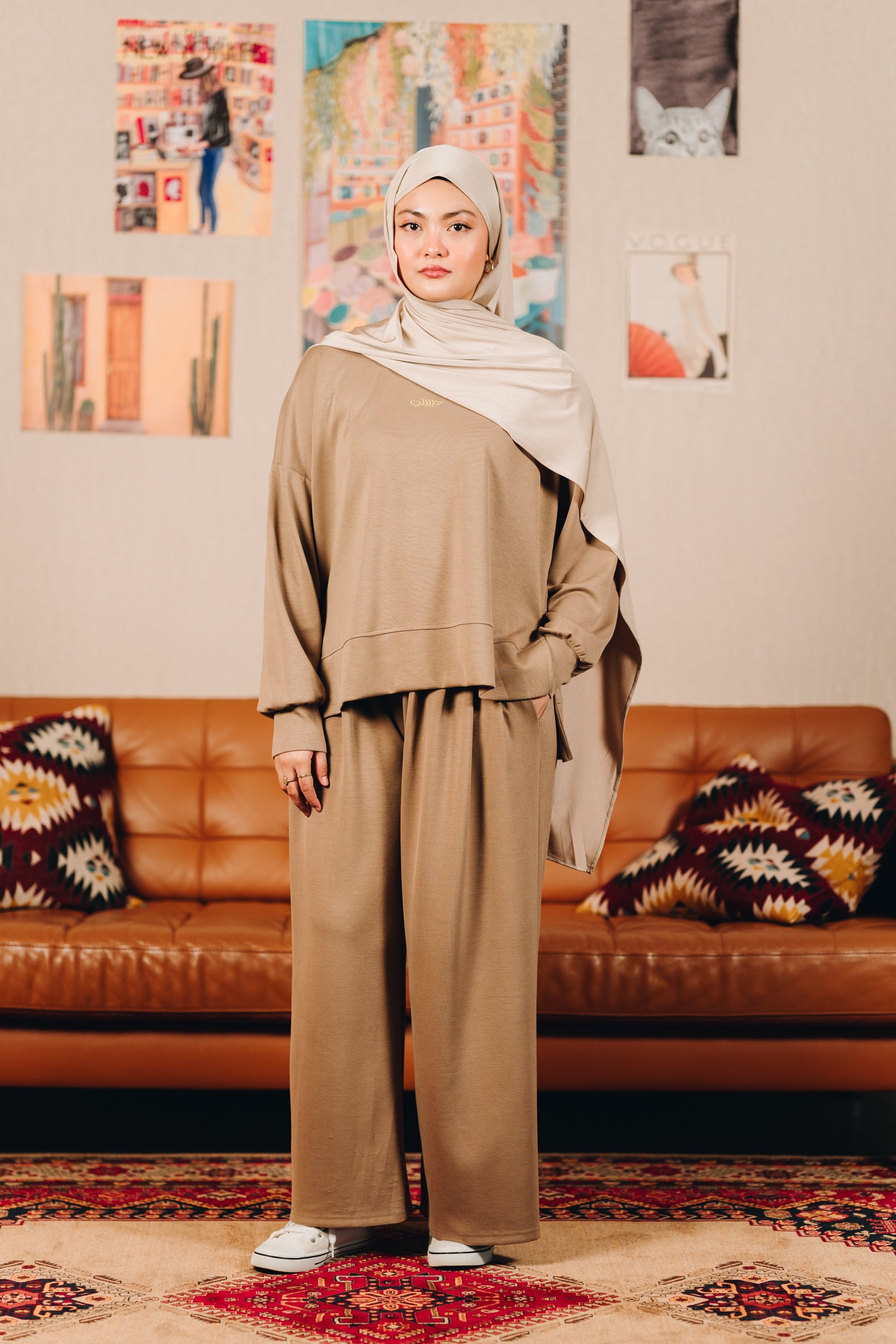 Modal Habibti Sweater in Coffee