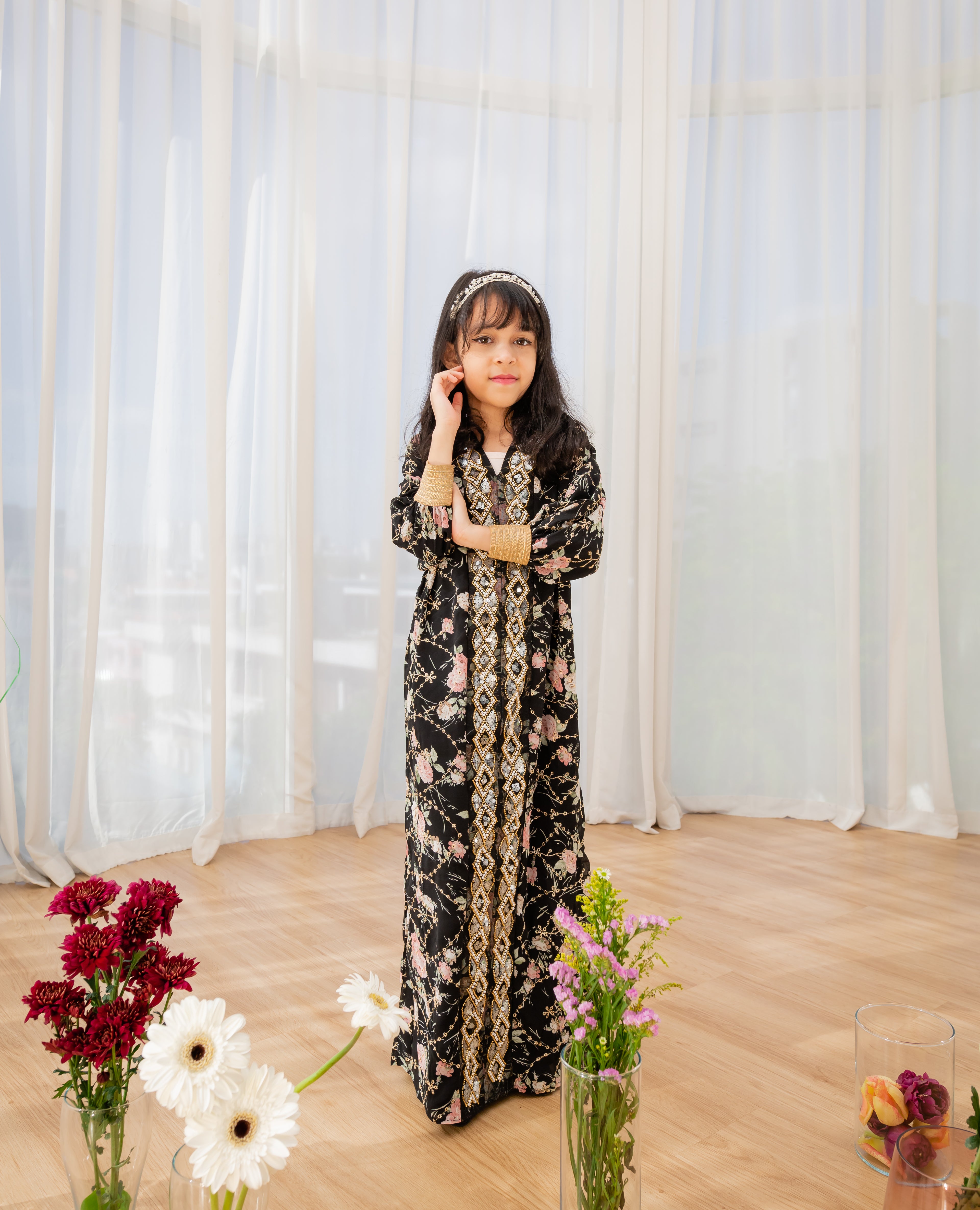 Medina Rose Kaftan - Kids - Onyx