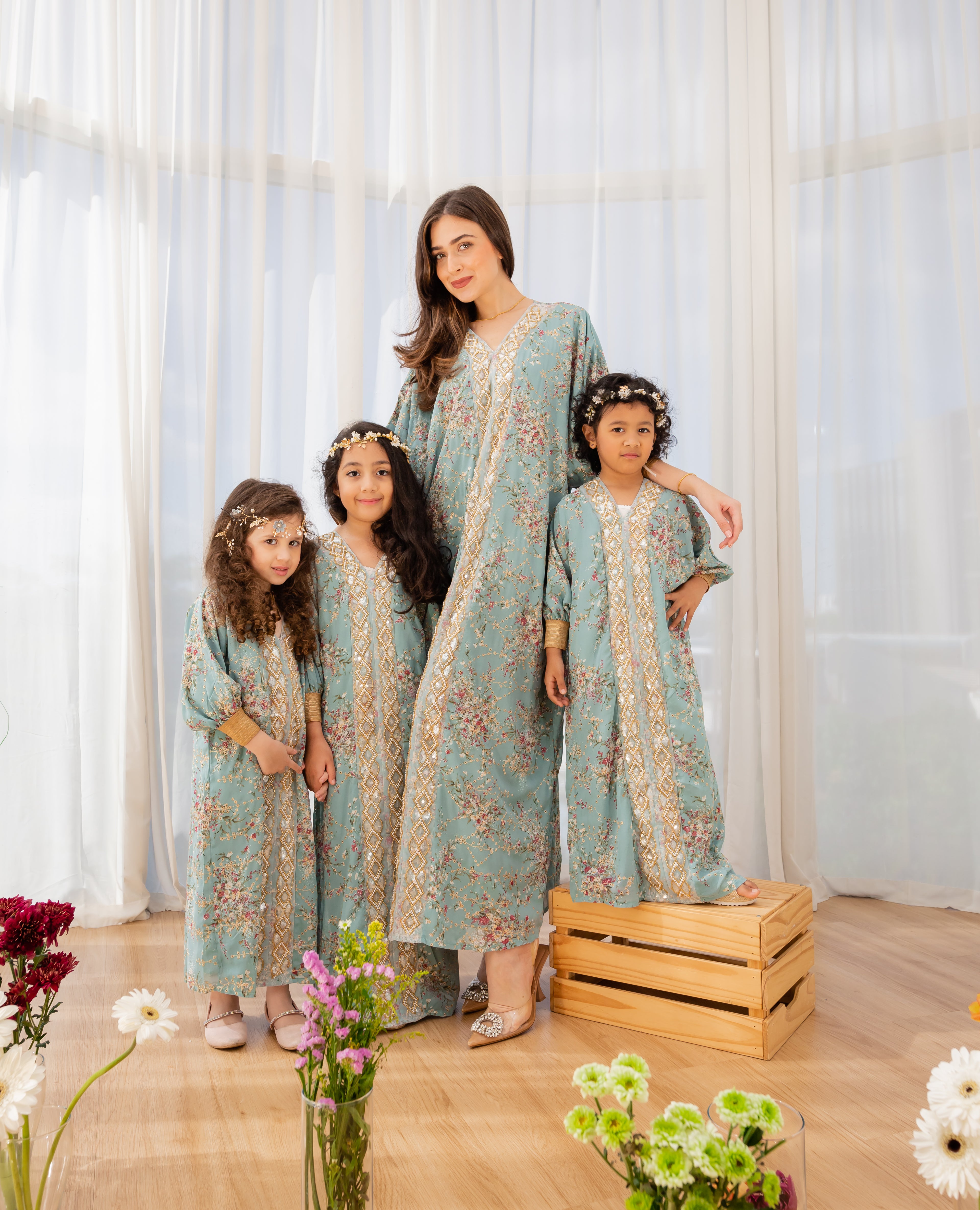 Medina Rose Kaftan - Kids - Turquoise