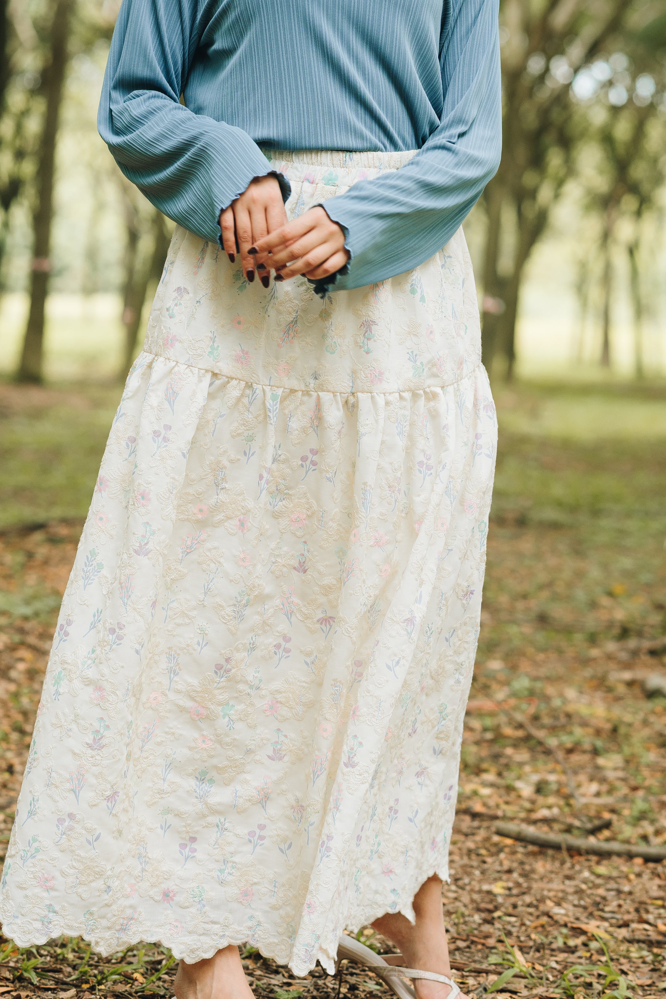 Faye Cotton Eyelet Skirt
