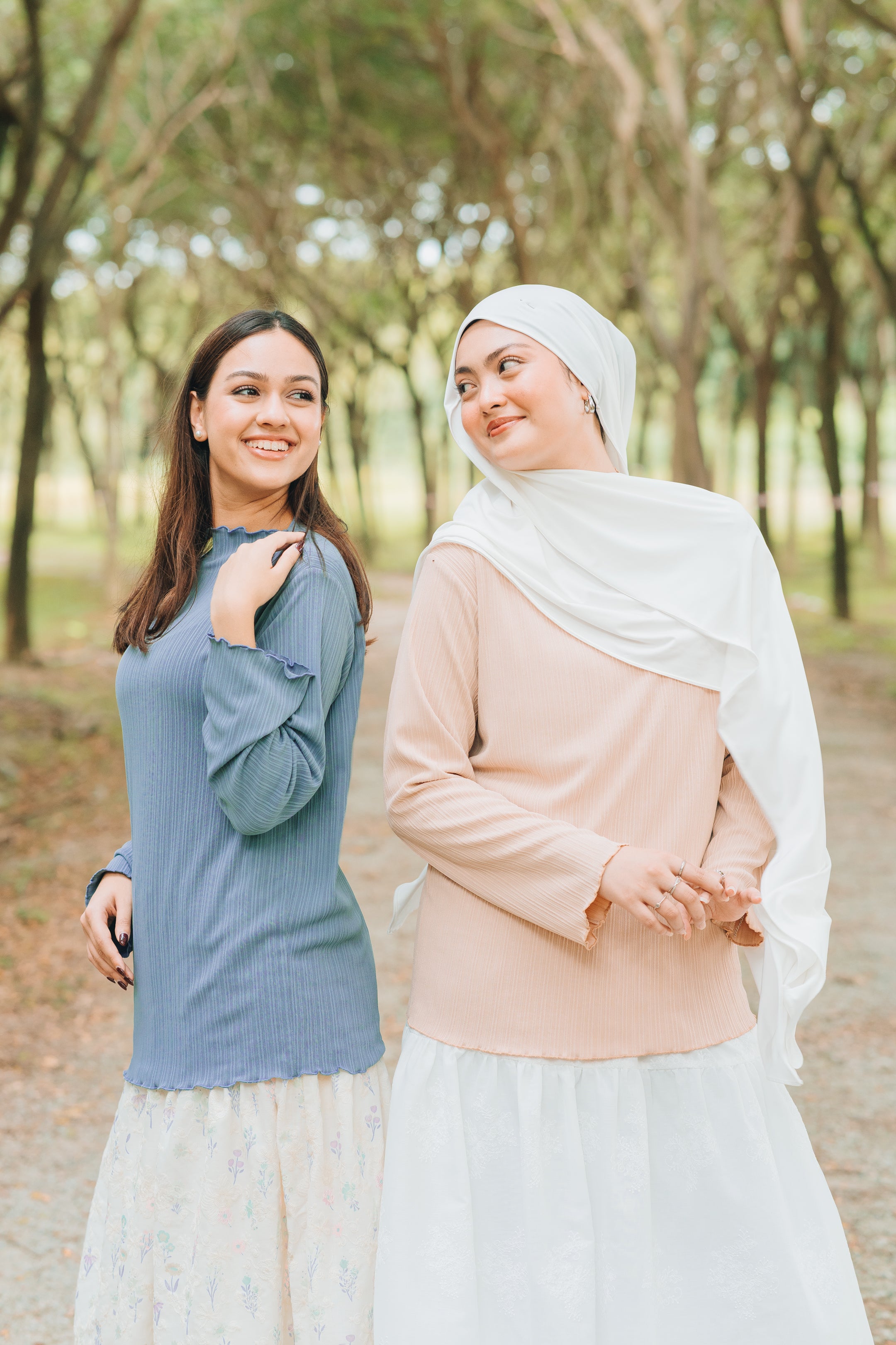 Lily Ribbed Top in Dusty Blue