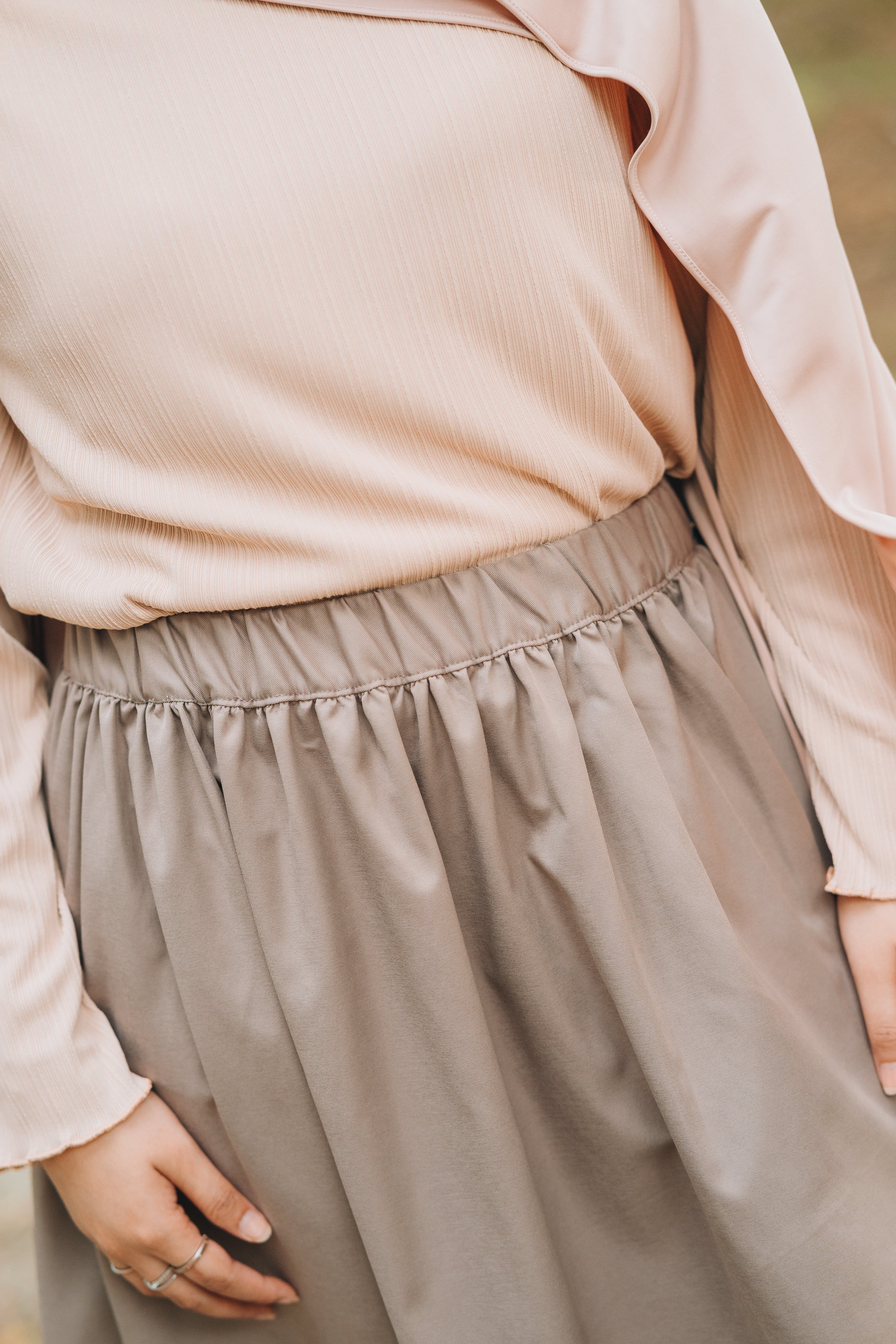 Rae Heavy Cotton Twill Skirt in Dusty
