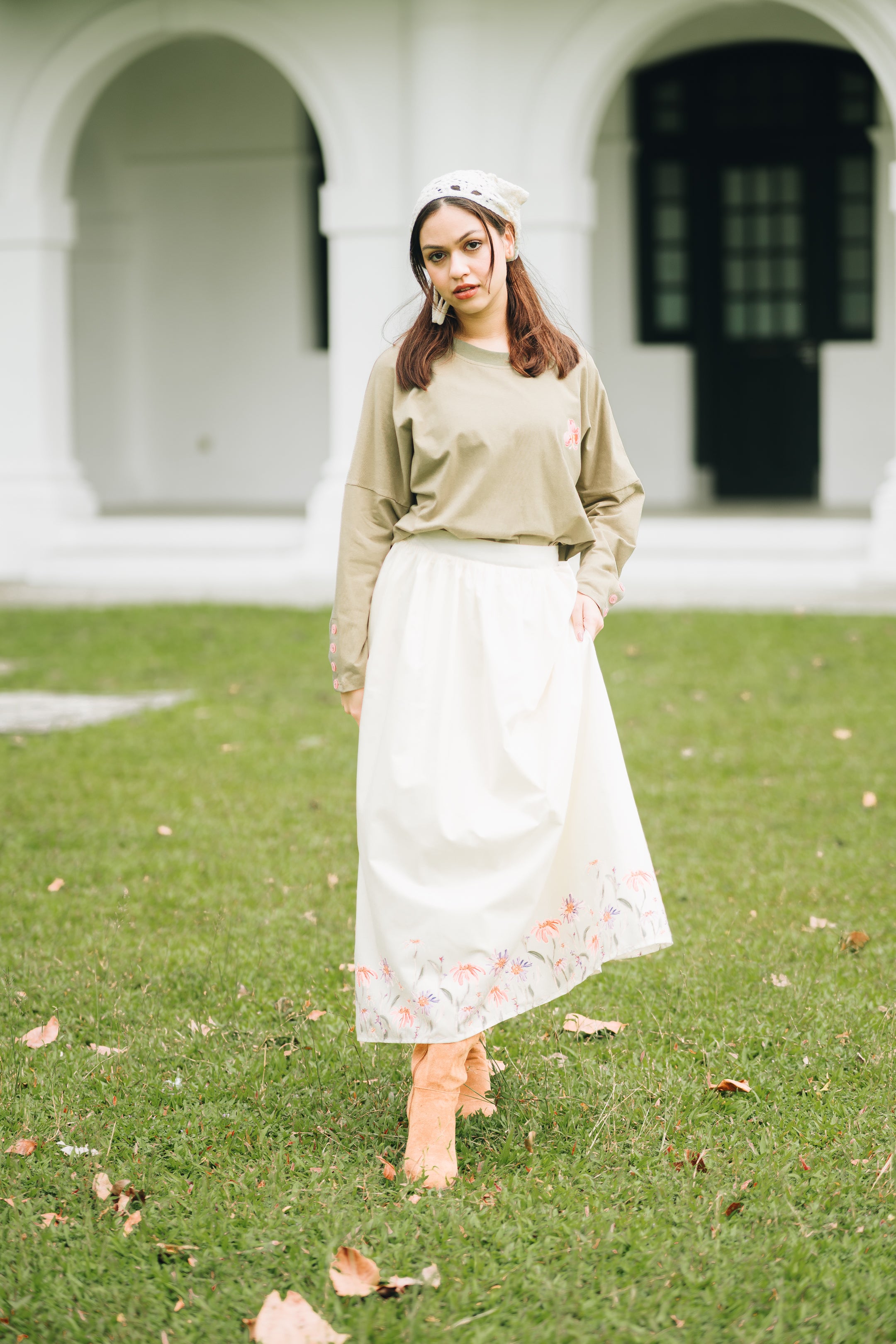 Wildflower Skirt in Cream