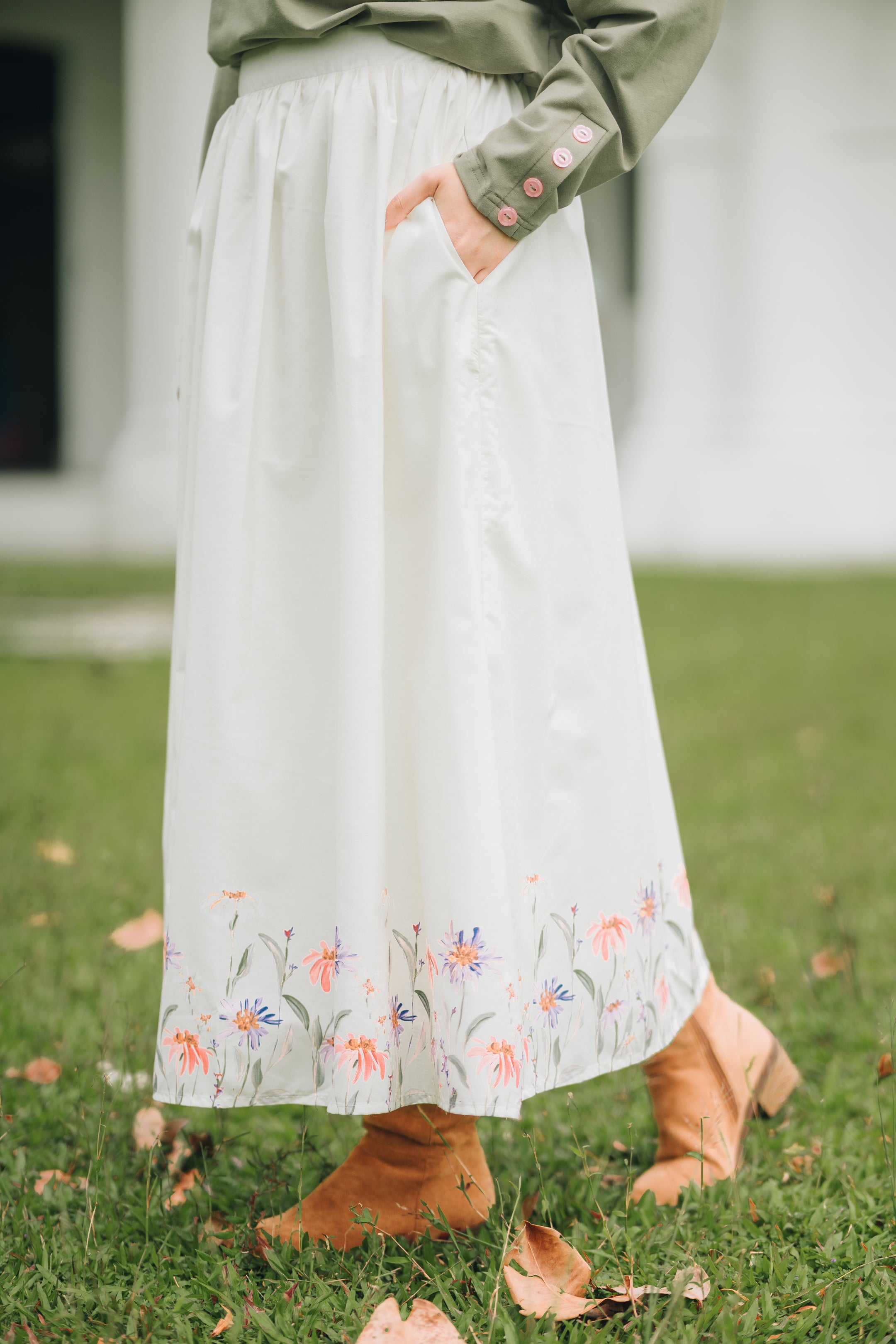 Wildflower Skirt in White