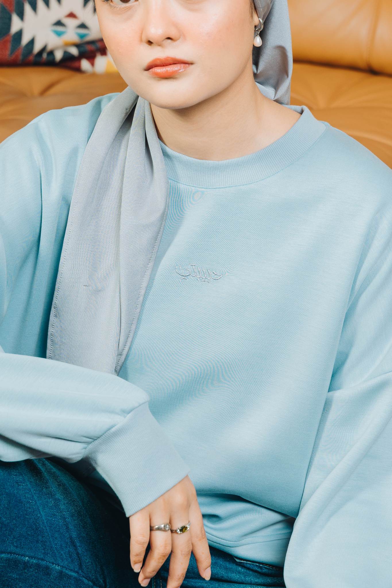 Modal Habibti Sweater in Blue