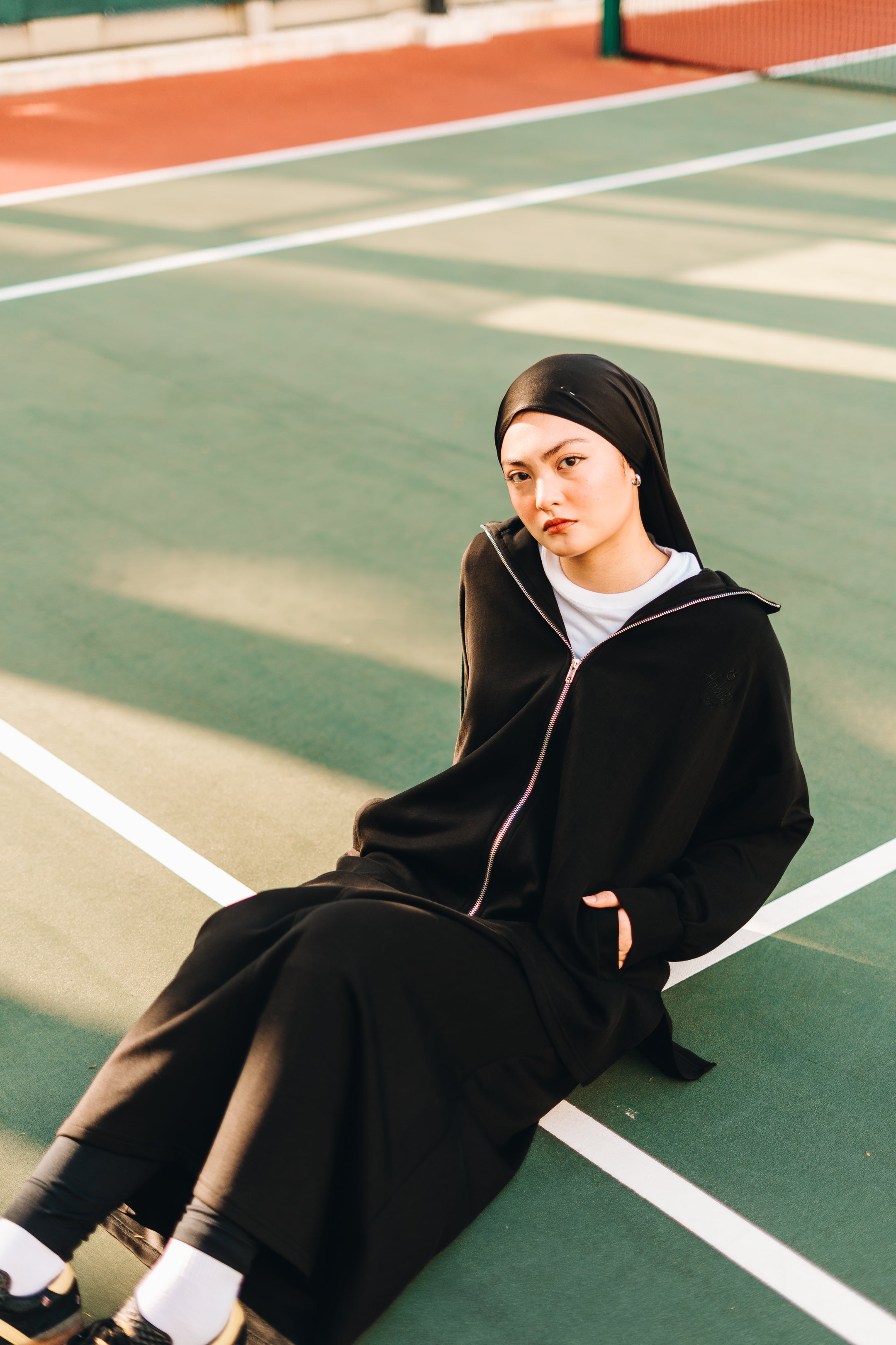 PRE ORDER Habibti Modal Zip-Up Hoodie in Black